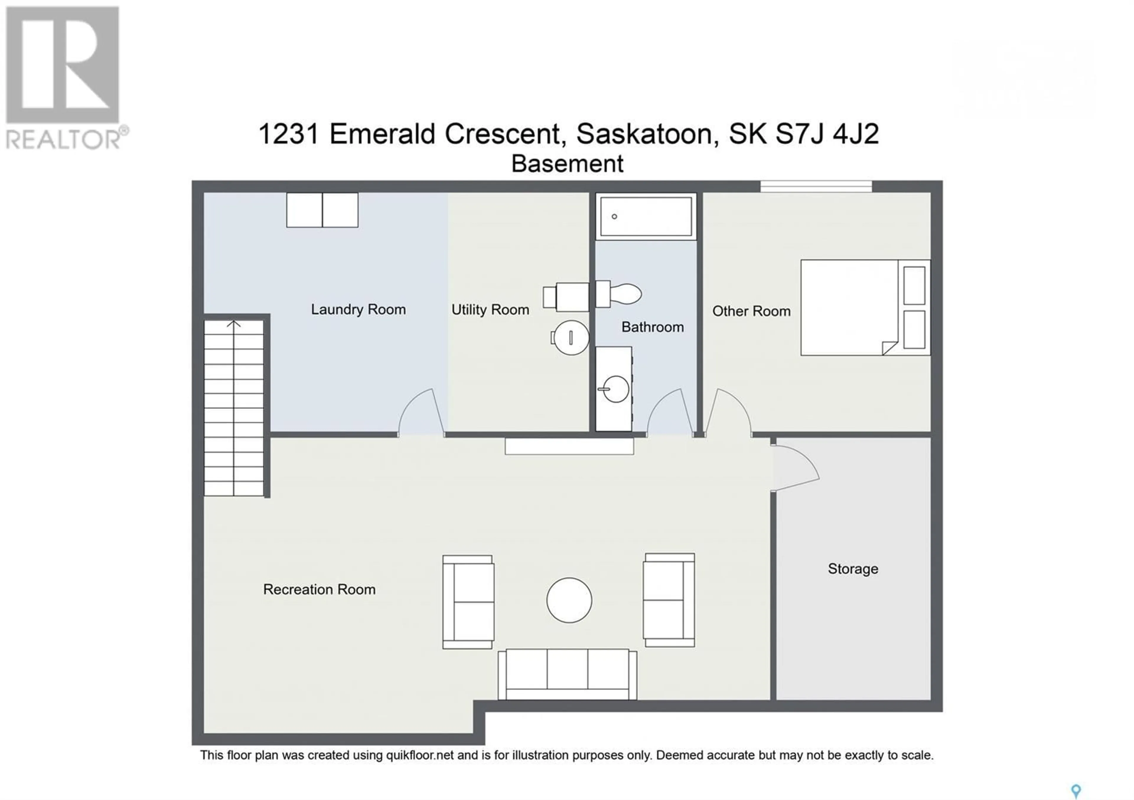 Floor plan for 1231 Emerald CRESCENT, Saskatoon Saskatchewan S7J4J2