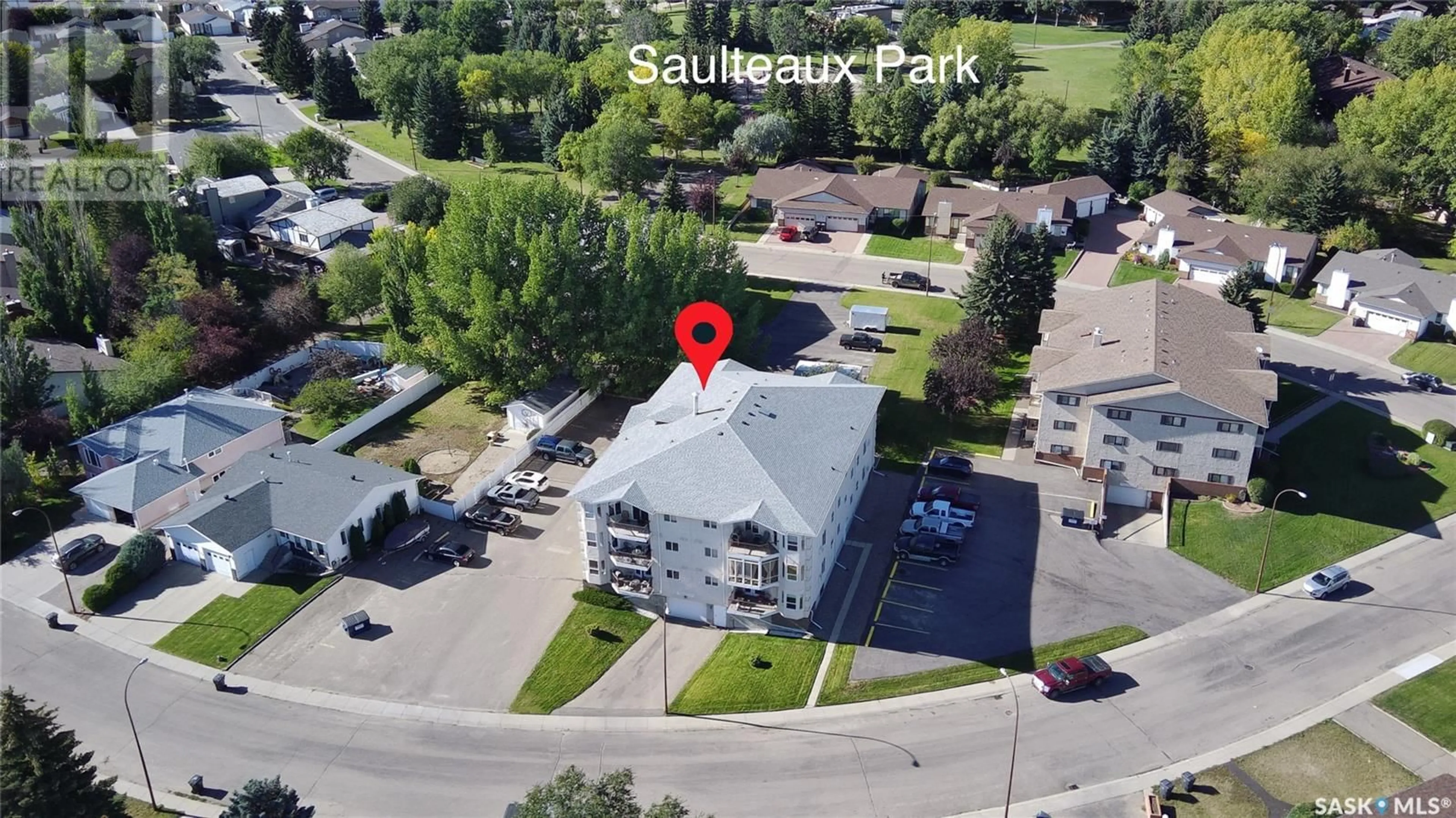 A pic from outside/outdoor area/front of a property/back of a property/a pic from drone, building for 203 341 Cowie CRESCENT, Swift Current Saskatchewan S9H5C4