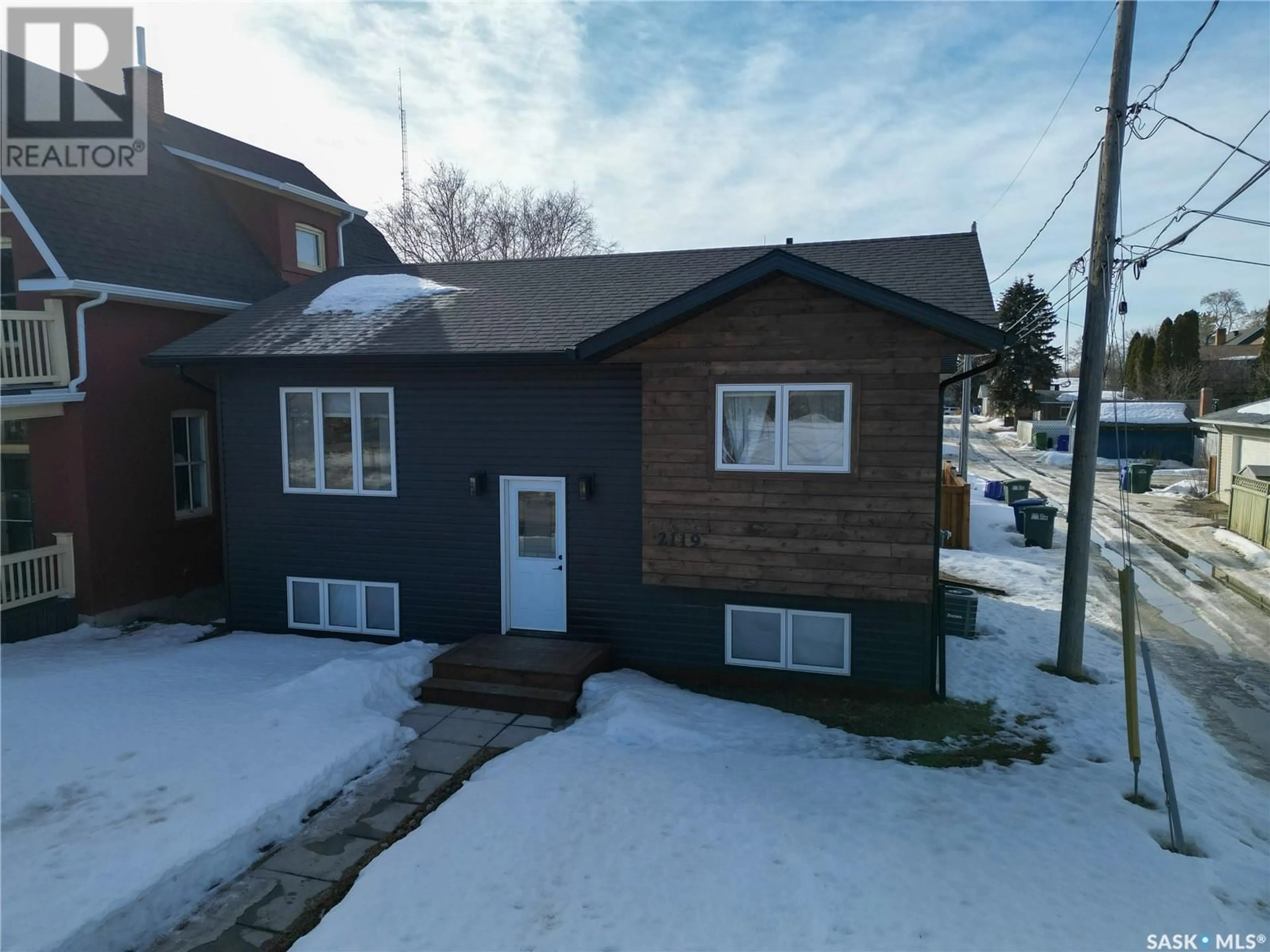 A pic from outside/outdoor area/front of a property/back of a property/a pic from drone, street for 2119 1st AVENUE W, Prince Albert Saskatchewan S6V4Z8