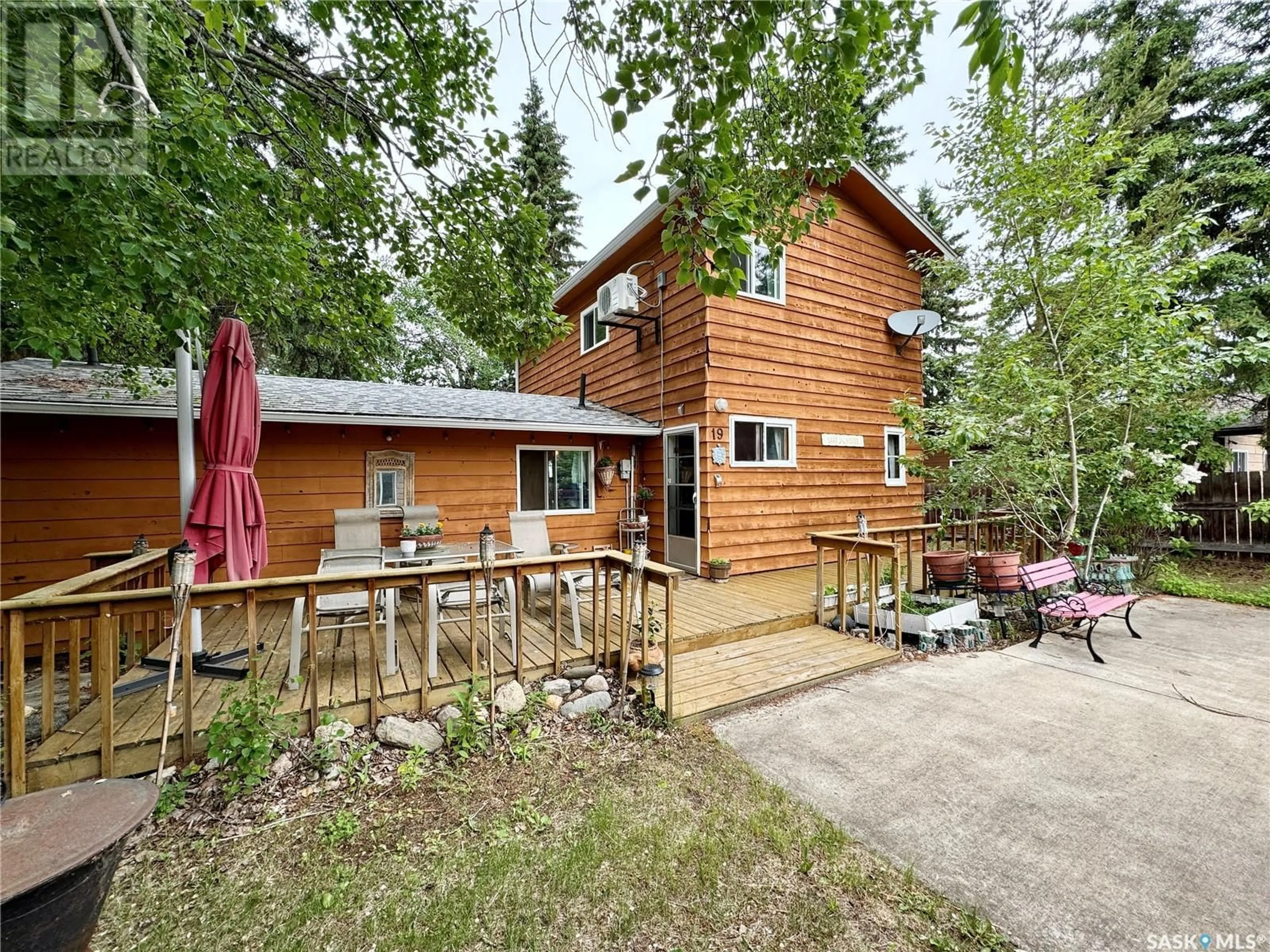 Patio, forest/trees view for 19 Mathews CRESCENT, Turtle Lake Saskatchewan S0M1Y0