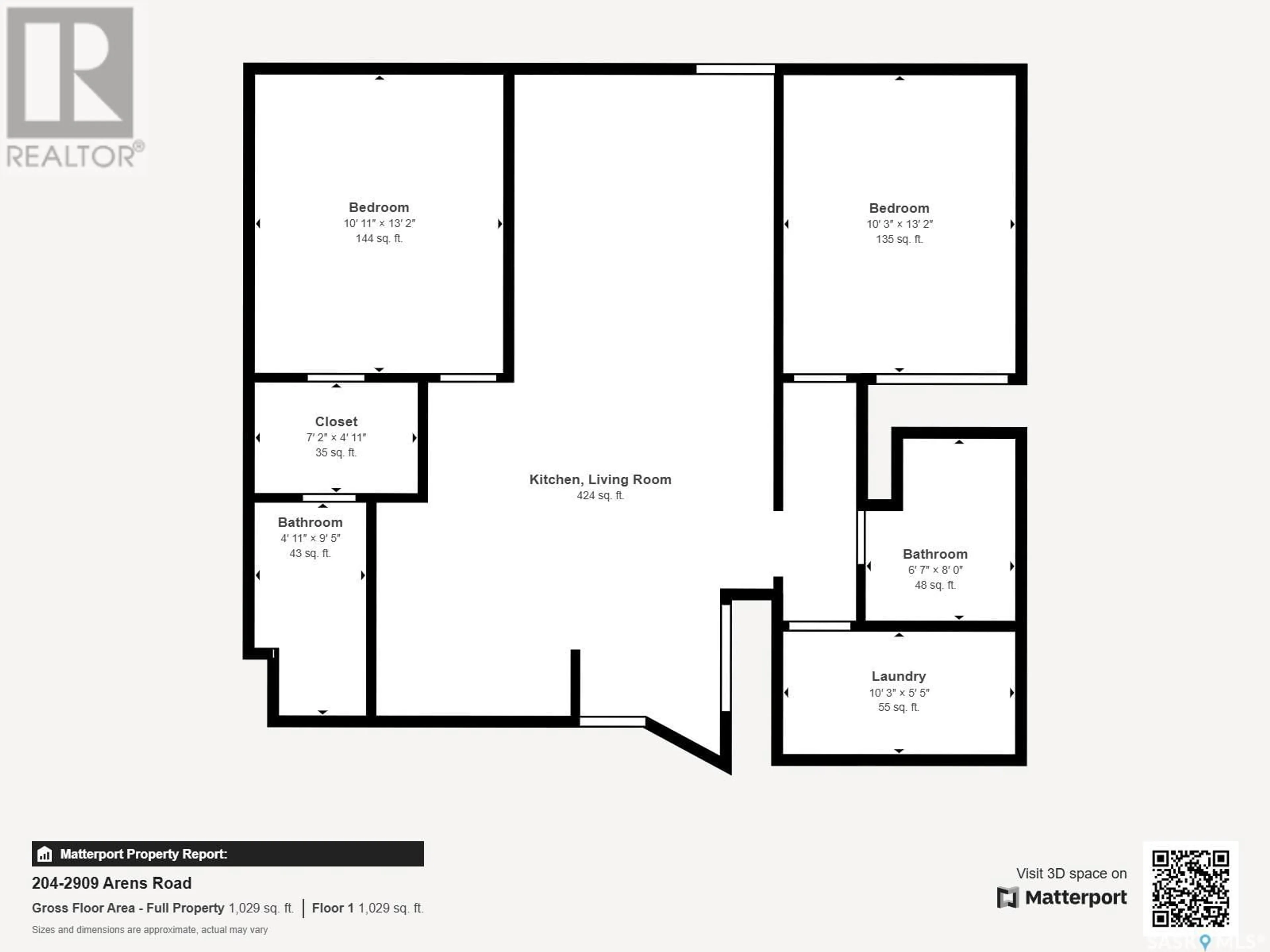 Floor plan for 204 2909 ARENS ROAD E, Regina Saskatchewan S4V3A8