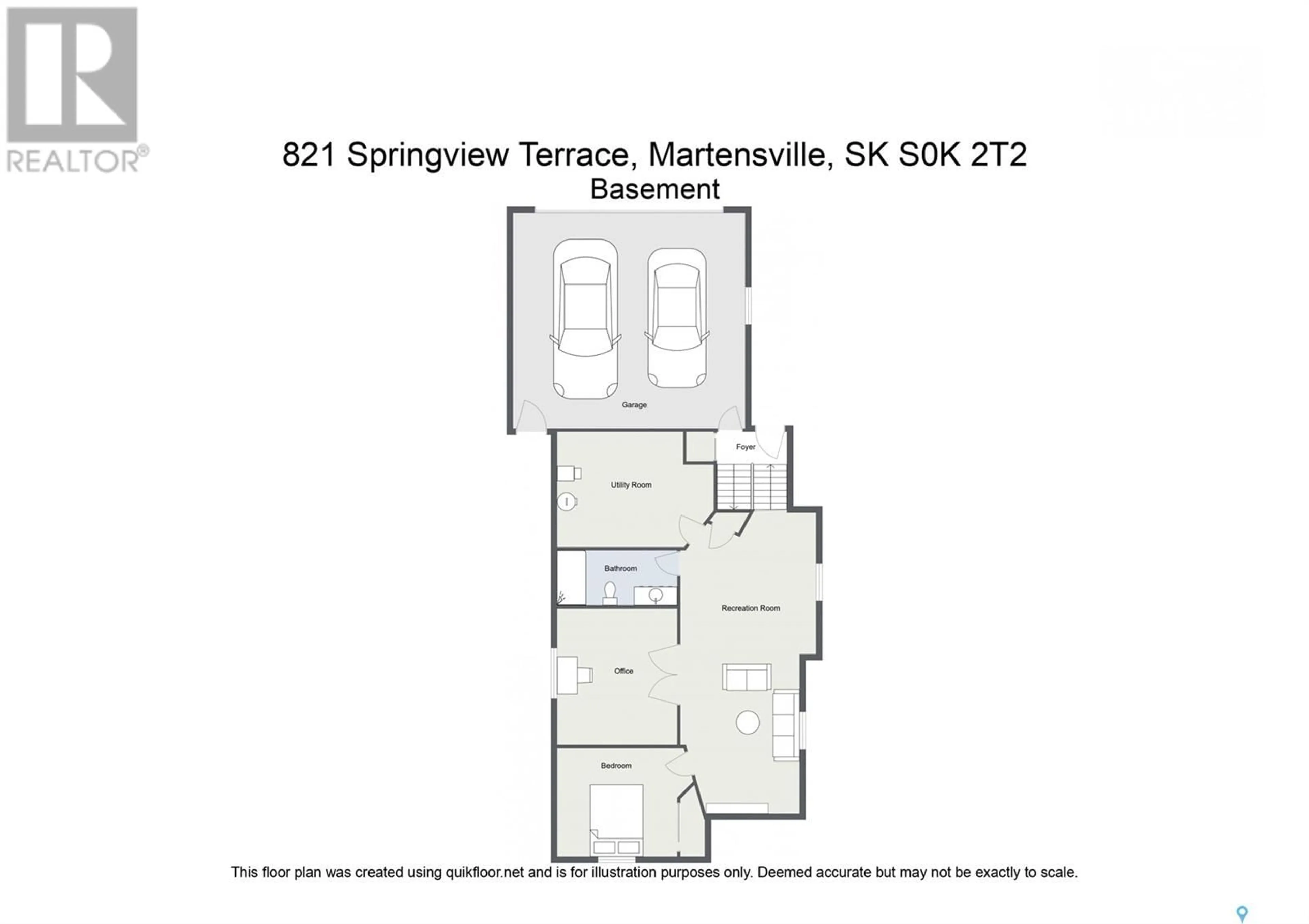 Floor plan for 821 Springview TERRACE, Martensville Saskatchewan S0K2T2