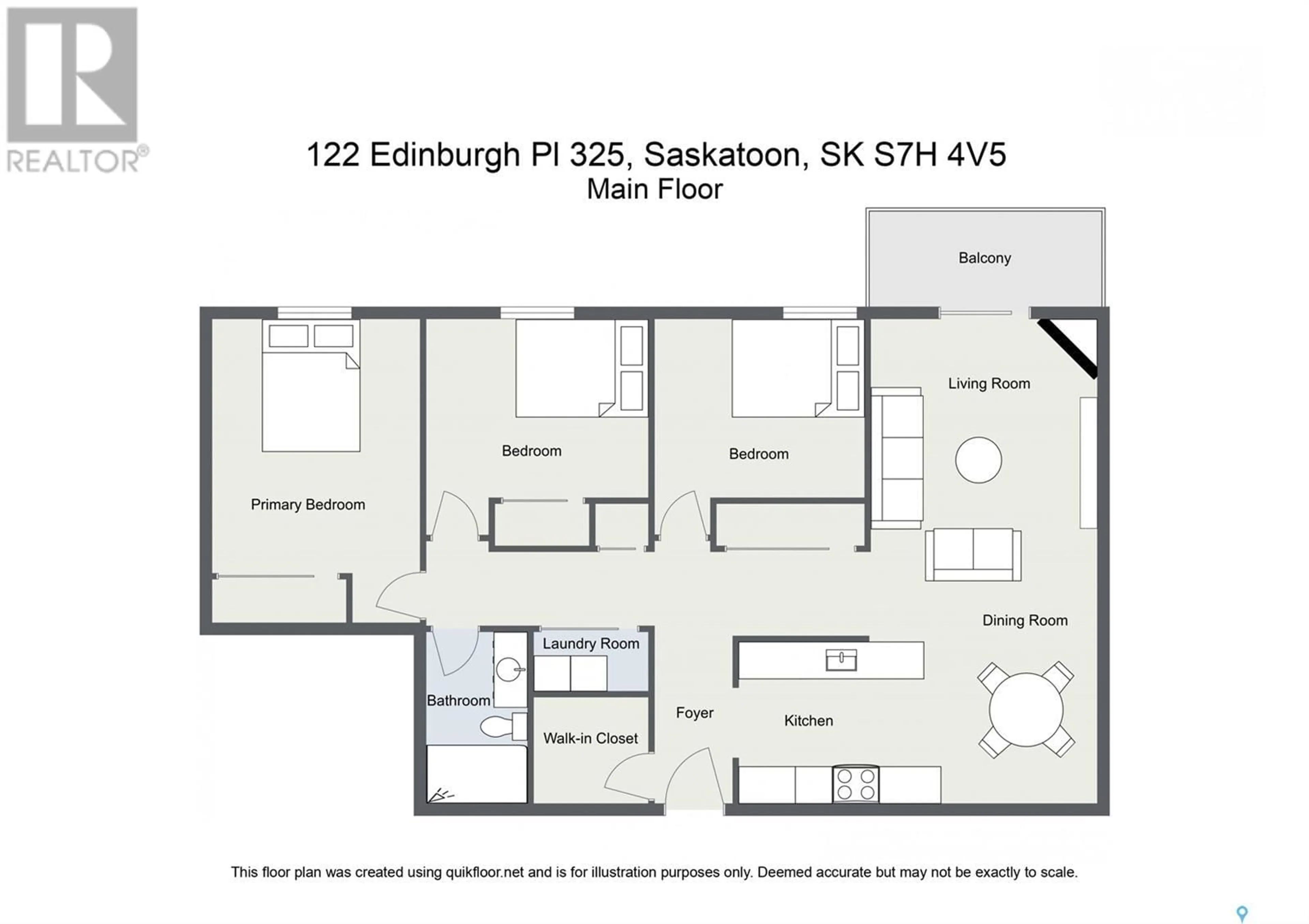 Floor plan for 325 122 Edinburgh PLACE, Saskatoon Saskatchewan S7H5J7