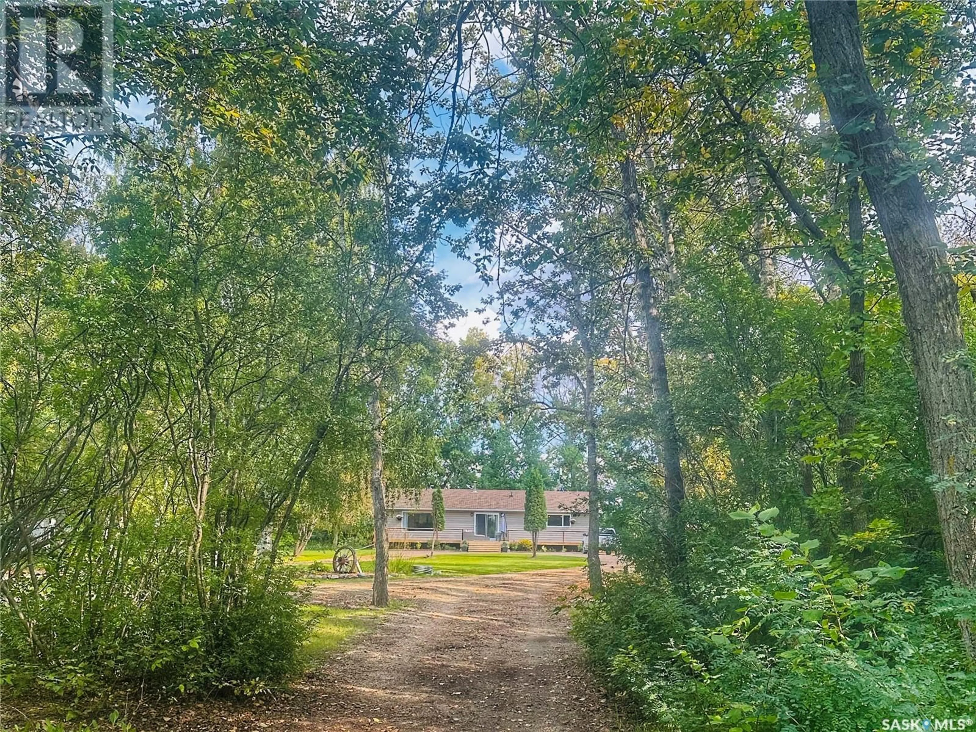 A pic from outside/outdoor area/front of a property/back of a property/a pic from drone, forest/trees view for Watson Acreage, Watson Saskatchewan S0K4V0