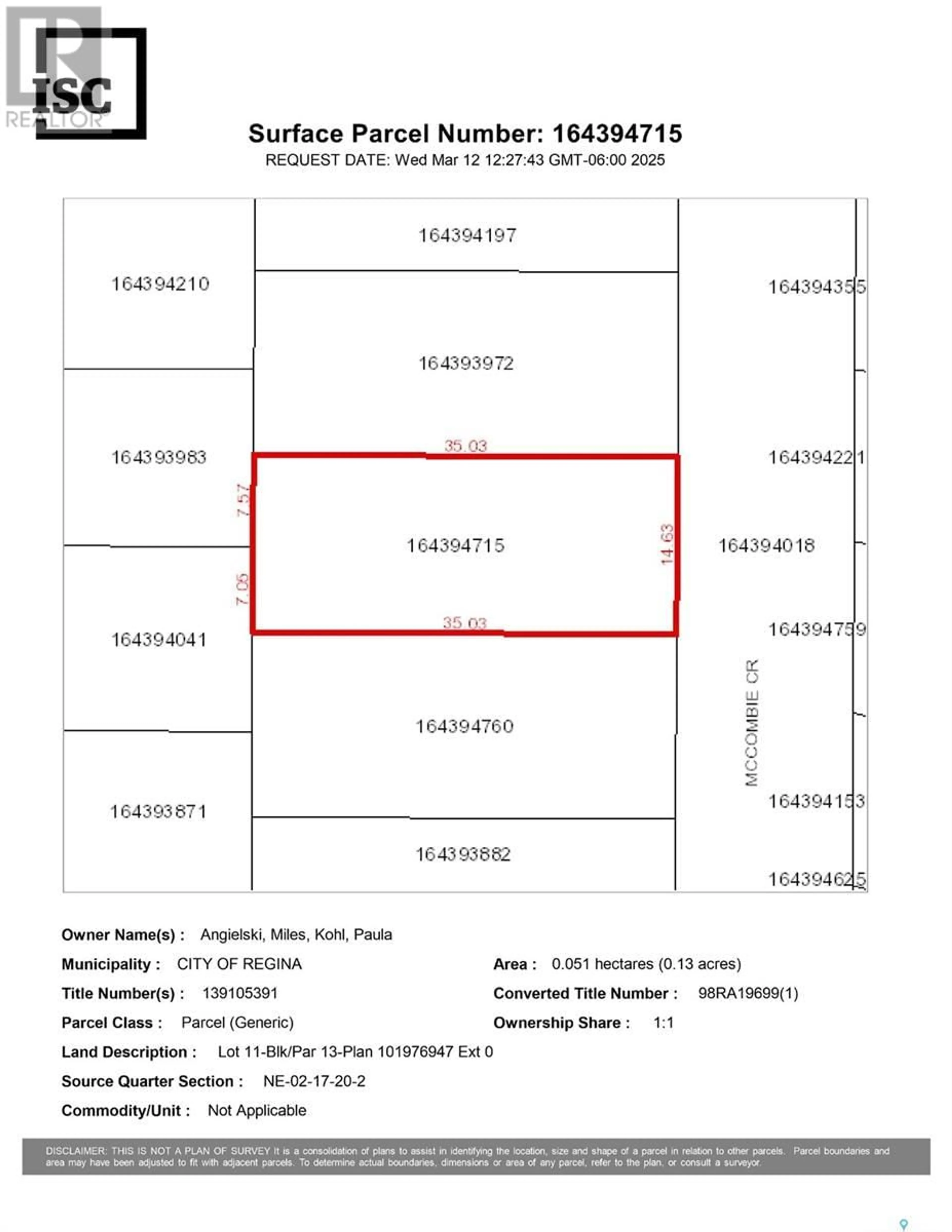 Floor plan for 4865 McCombie CRESCENT, Regina Saskatchewan S4W0A9