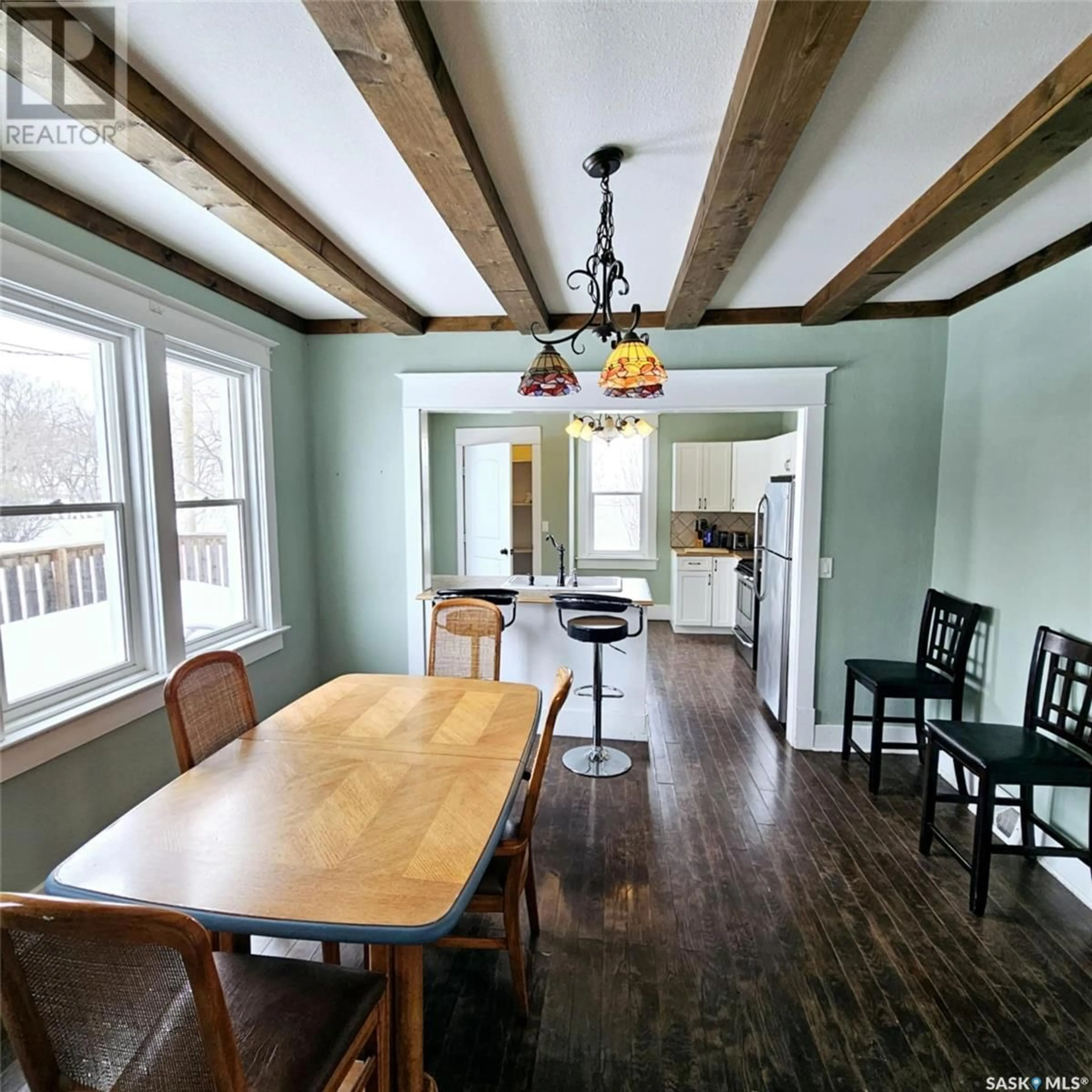 Open concept kitchen, wood/laminate floor for 24 WALKER AVENUE, Yarbo Saskatchewan S0A4V0