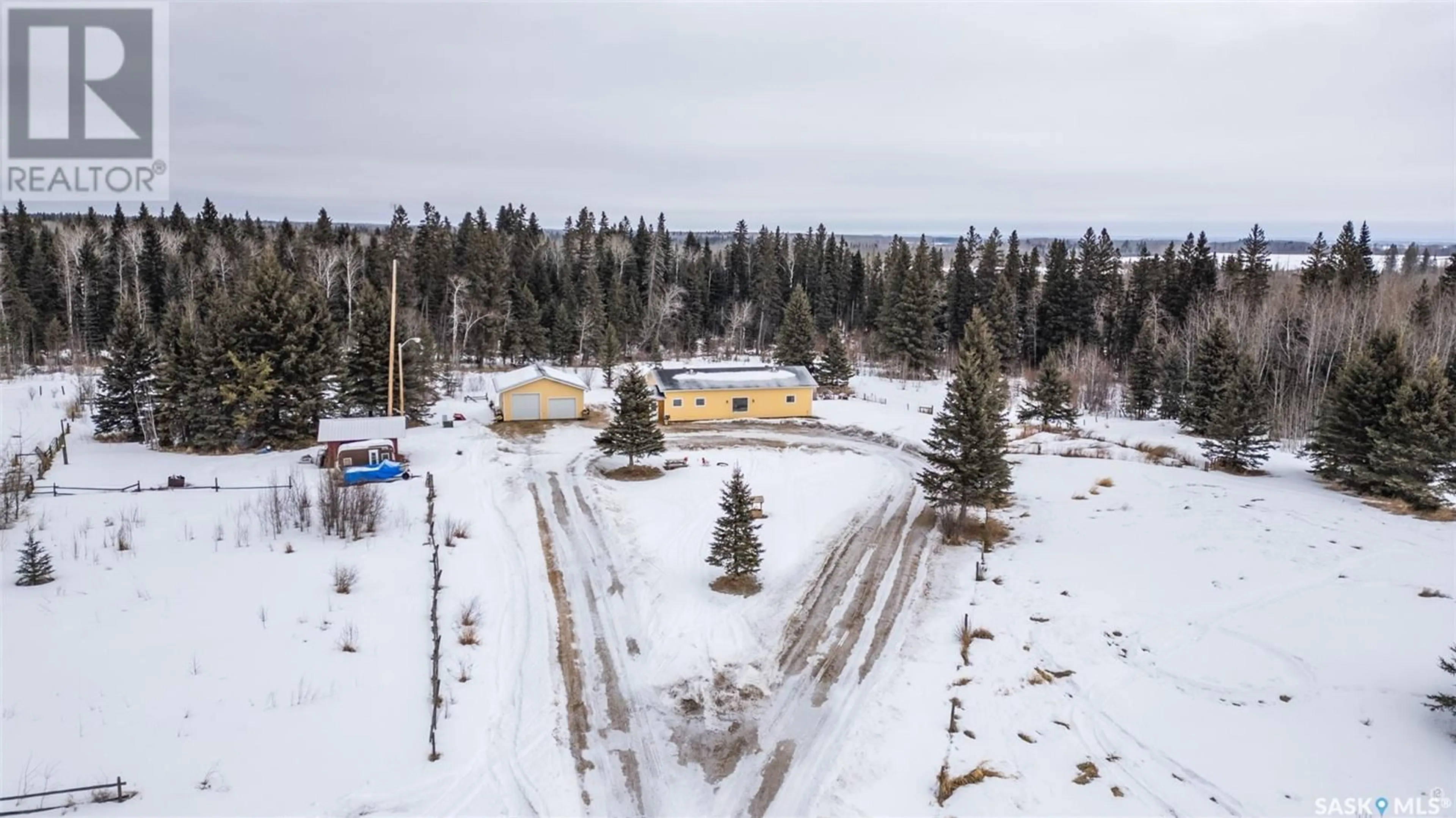 A pic from outside/outdoor area/front of a property/back of a property/a pic from drone, unknown for Christopher Lake Acreage, Paddockwood Rm No. 520 Saskatchewan S0J0N0