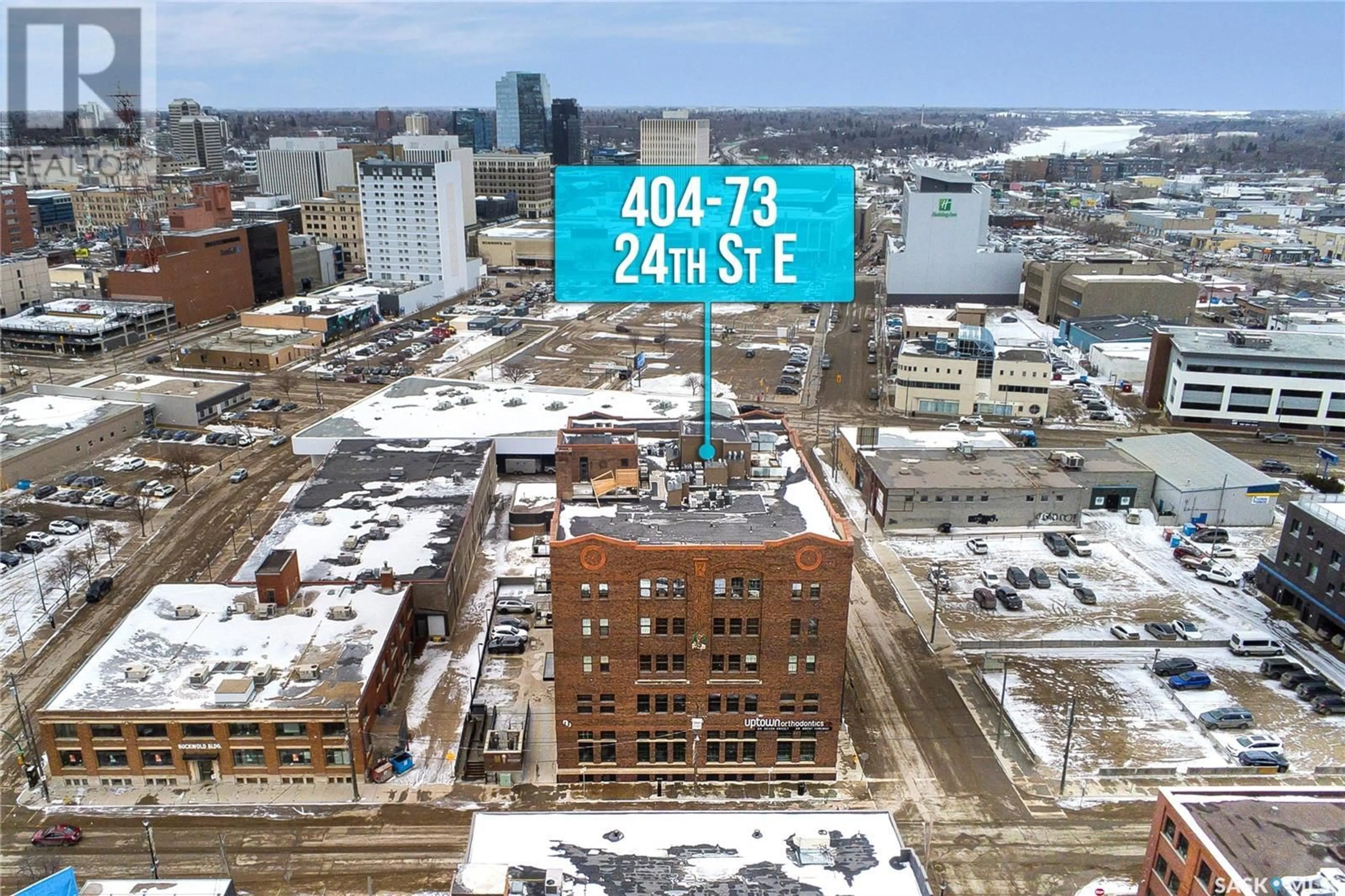 A pic from outside/outdoor area/front of a property/back of a property/a pic from drone, city buildings view from balcony for 73 - 404 24TH STREET, Saskatoon Saskatchewan S7K0K3
