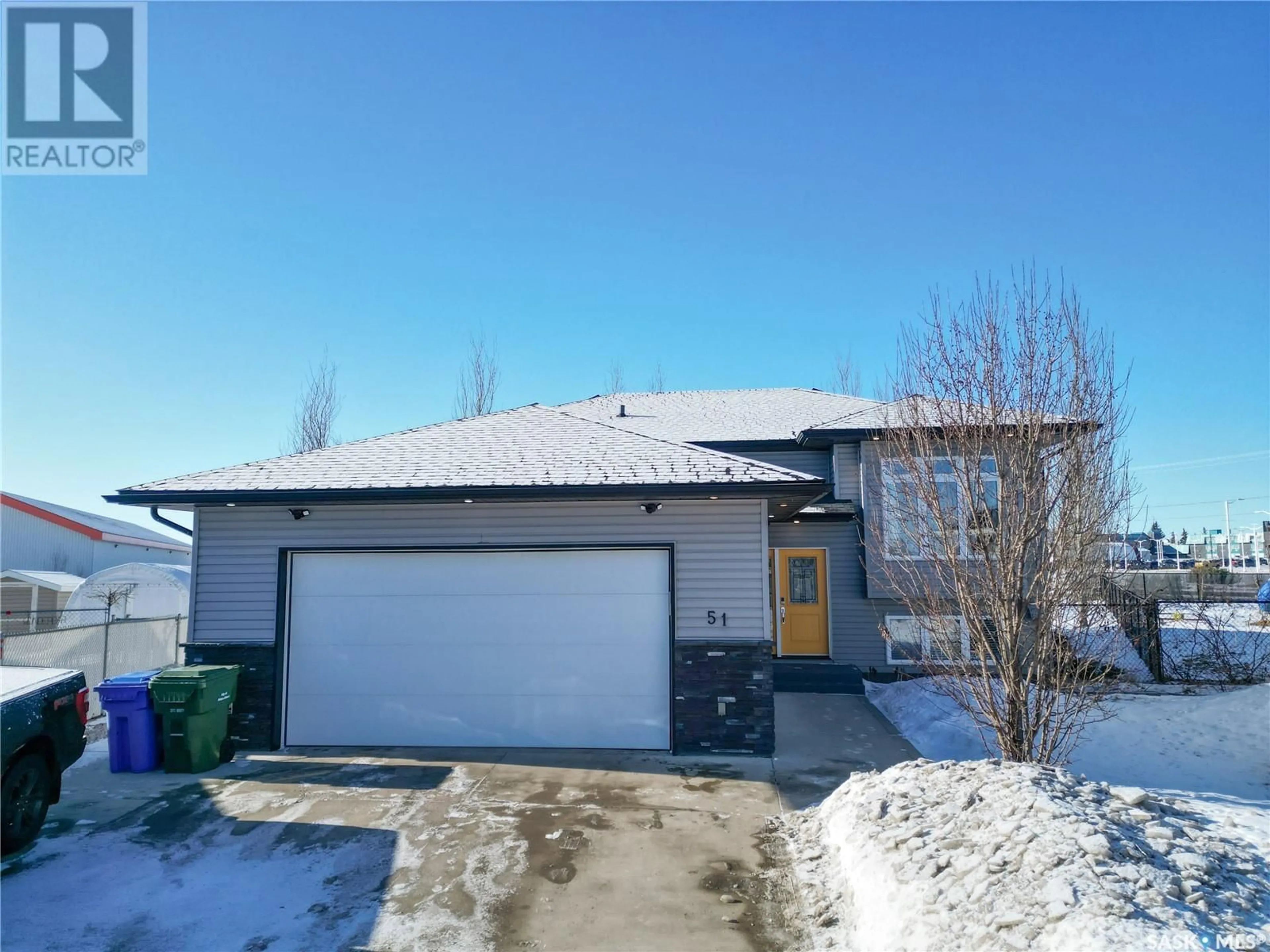 A pic from outside/outdoor area/front of a property/back of a property/a pic from drone, street for 51 Delorme BAY, Prince Albert Saskatchewan S6V0H2