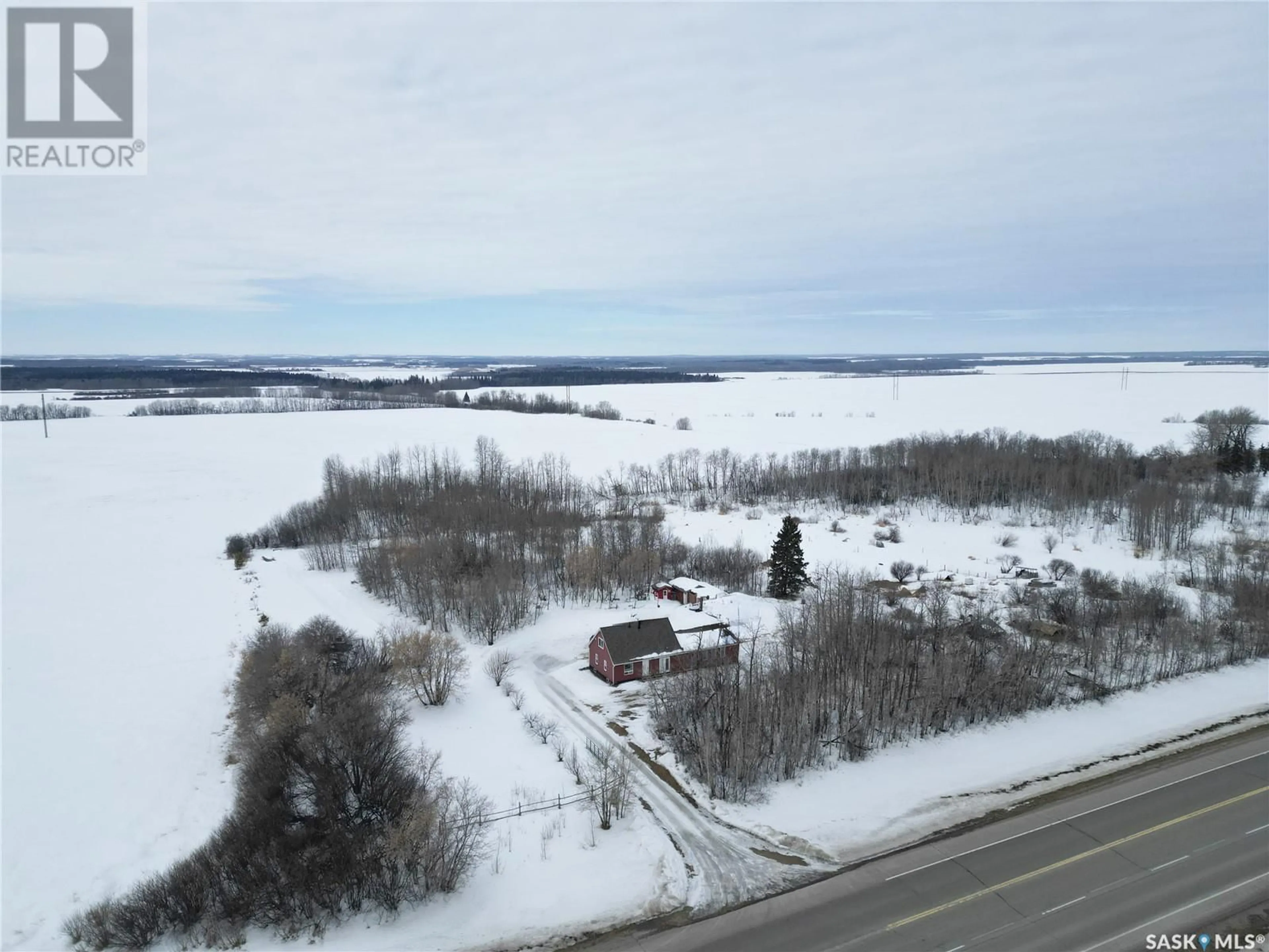 A pic from outside/outdoor area/front of a property/back of a property/a pic from drone, unknown for Acreage - SPRUCE HOME HIGHWAY, Buckland Rm No. 491 Saskatchewan S0J2N0
