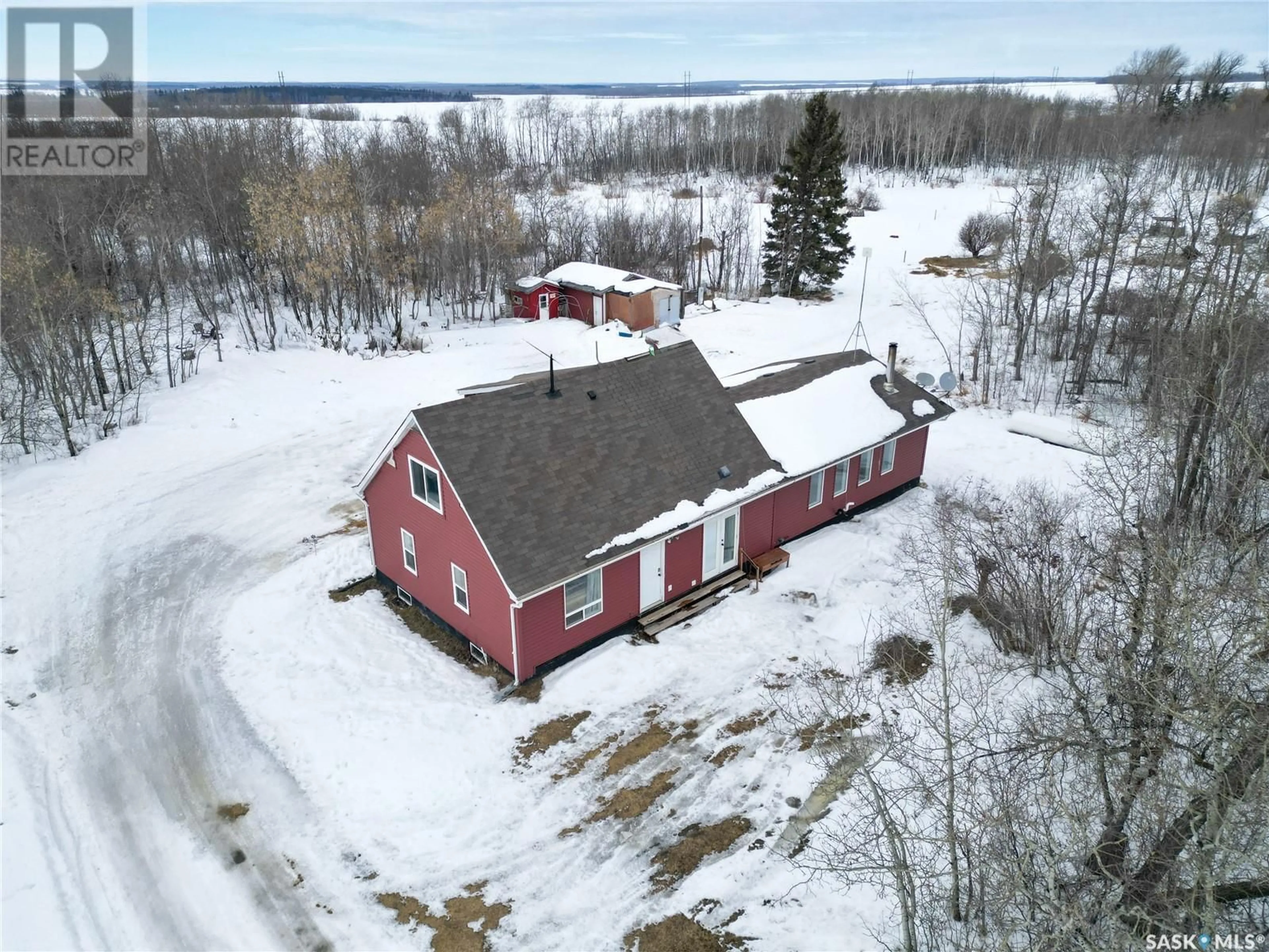 A pic from outside/outdoor area/front of a property/back of a property/a pic from drone, building for Acreage - SPRUCE HOME HIGHWAY, Buckland Rm No. 491 Saskatchewan S0J2N0