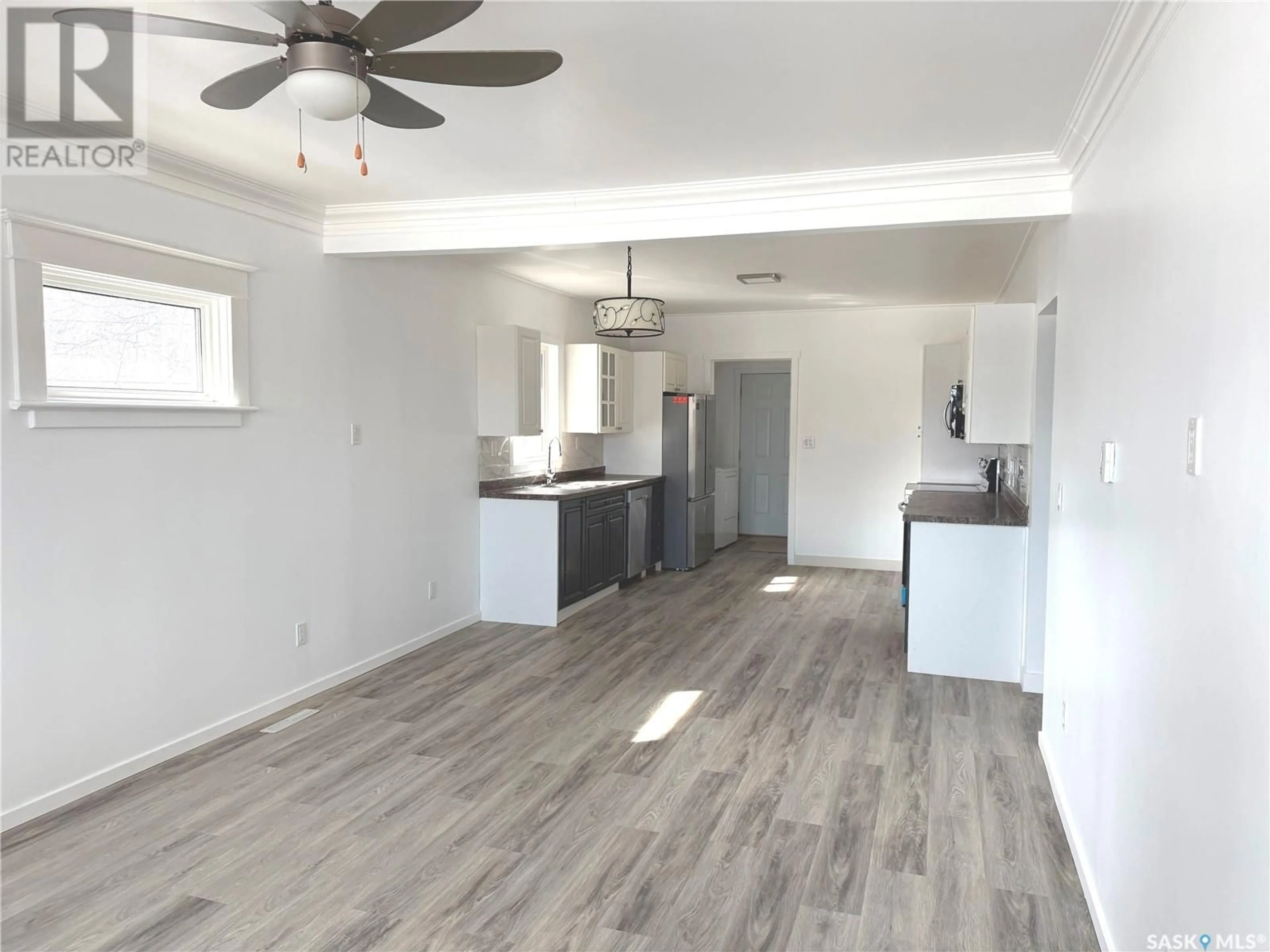 Open concept kitchen, wood/laminate floor for 456 COMPANY AVENUE, Fort Qu'Appelle Saskatchewan S0G1S0