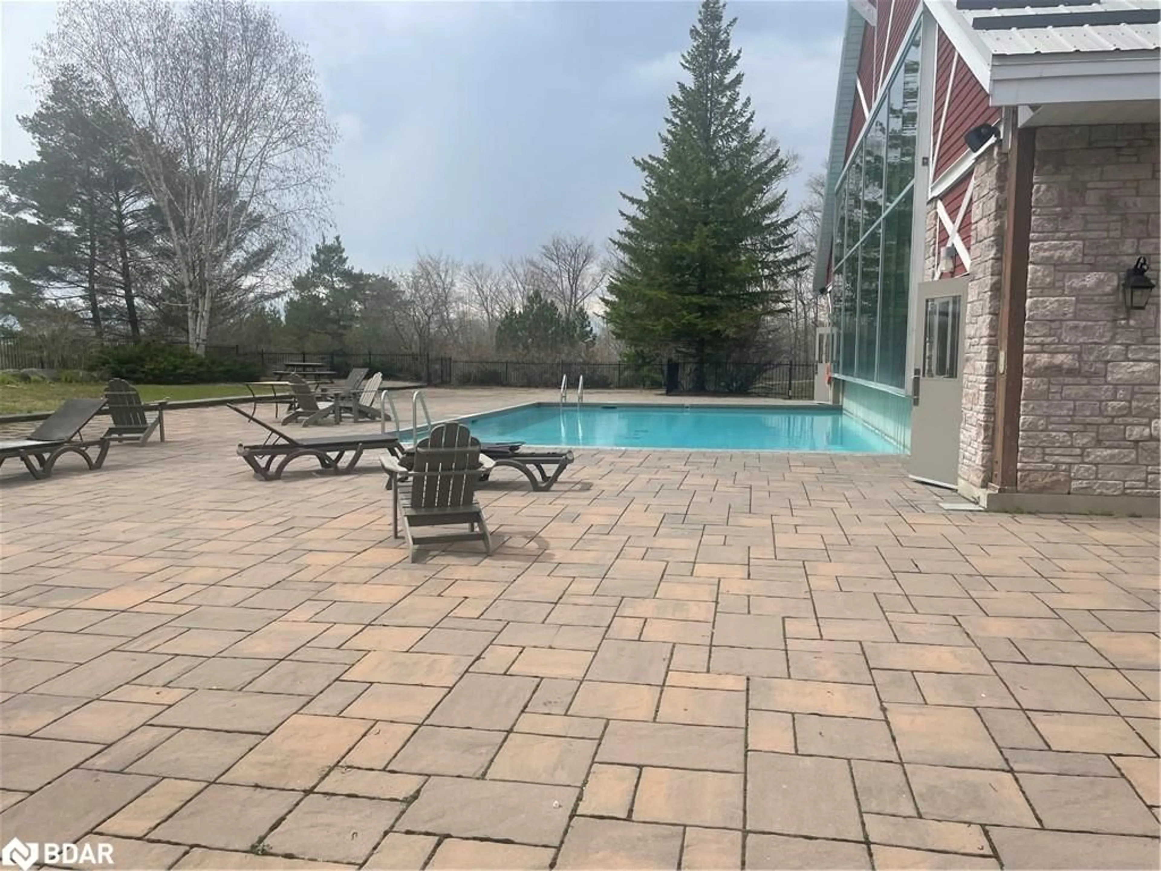 Patio, the fenced backyard for 90 Highland Dr #2430-31, Oro-Medonte Ontario L0L 2L0