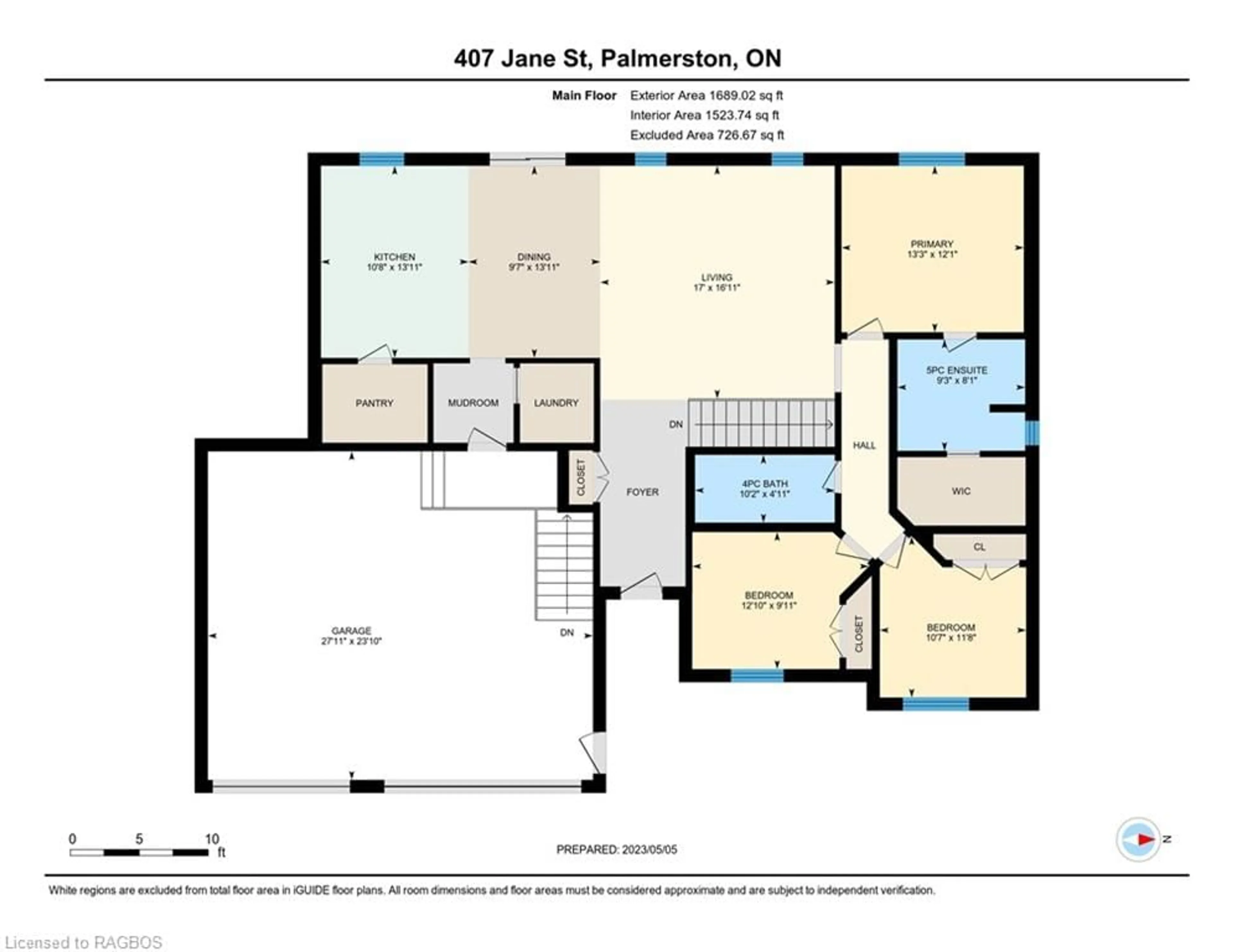 Floor plan for 407 Jane St, Palmerston Ontario N0G 2P0