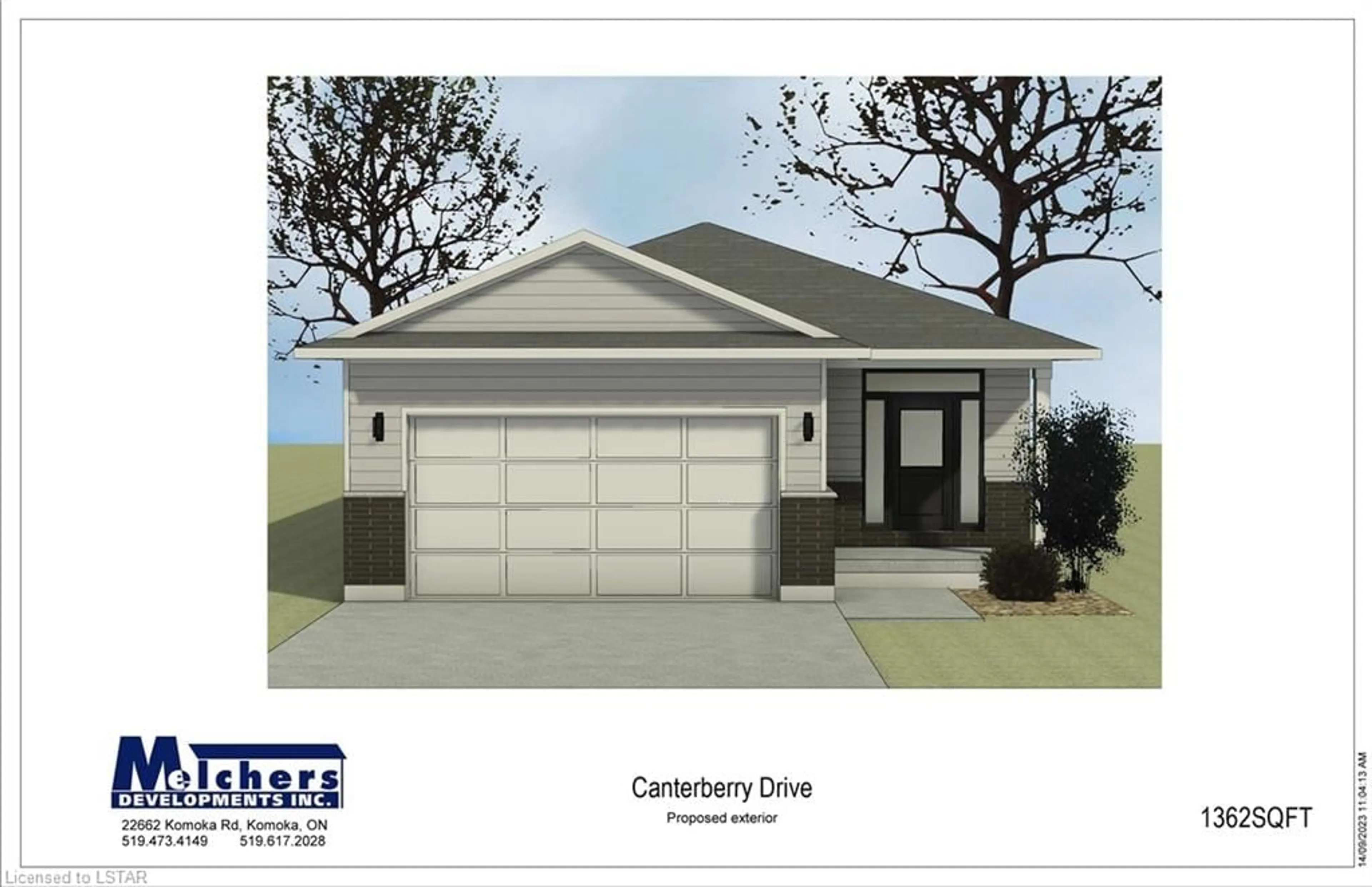 Home with vinyl exterior material for LOT 1 Ashford St, Belmont Ontario 000 000