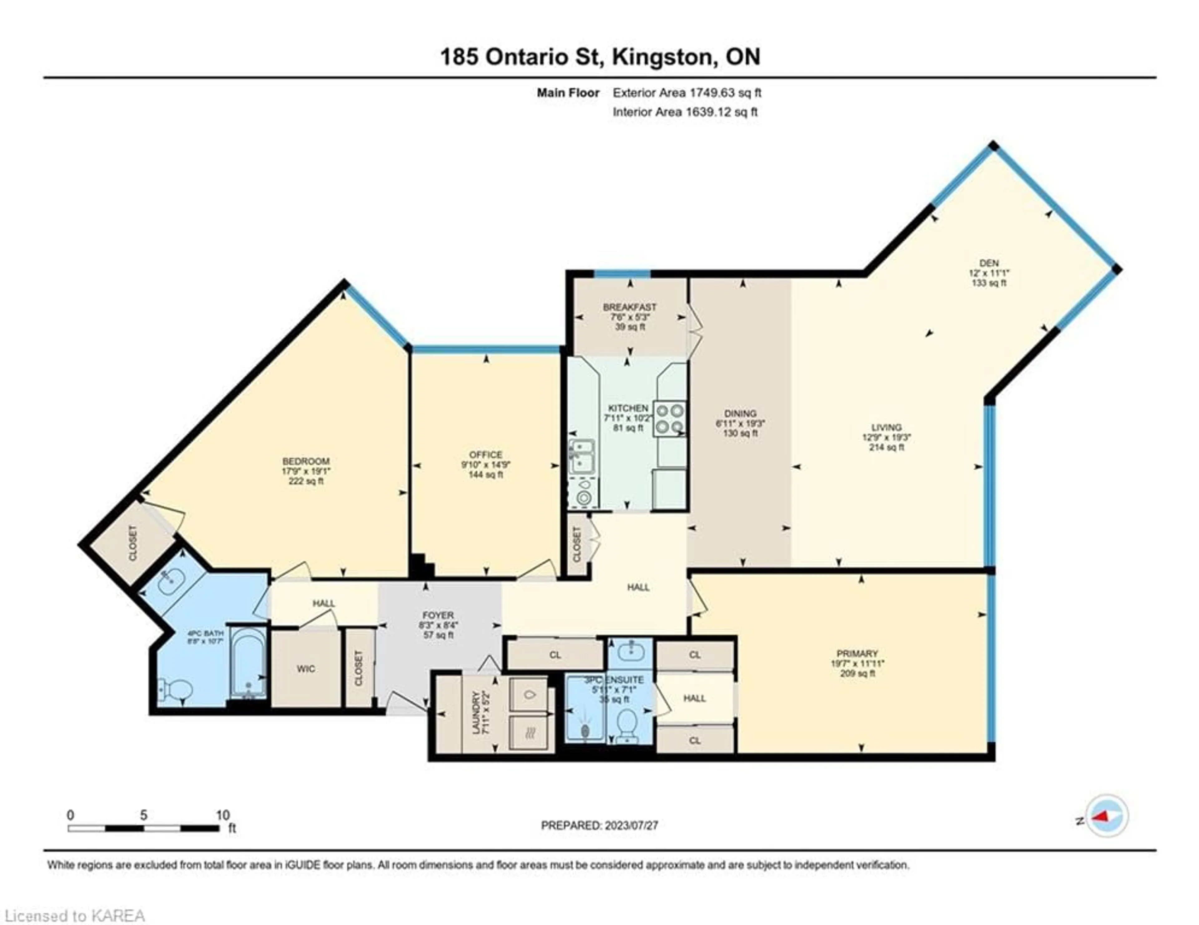 Floor plan for 185 Ontario St #601, Kingston Ontario K7L 2Y7