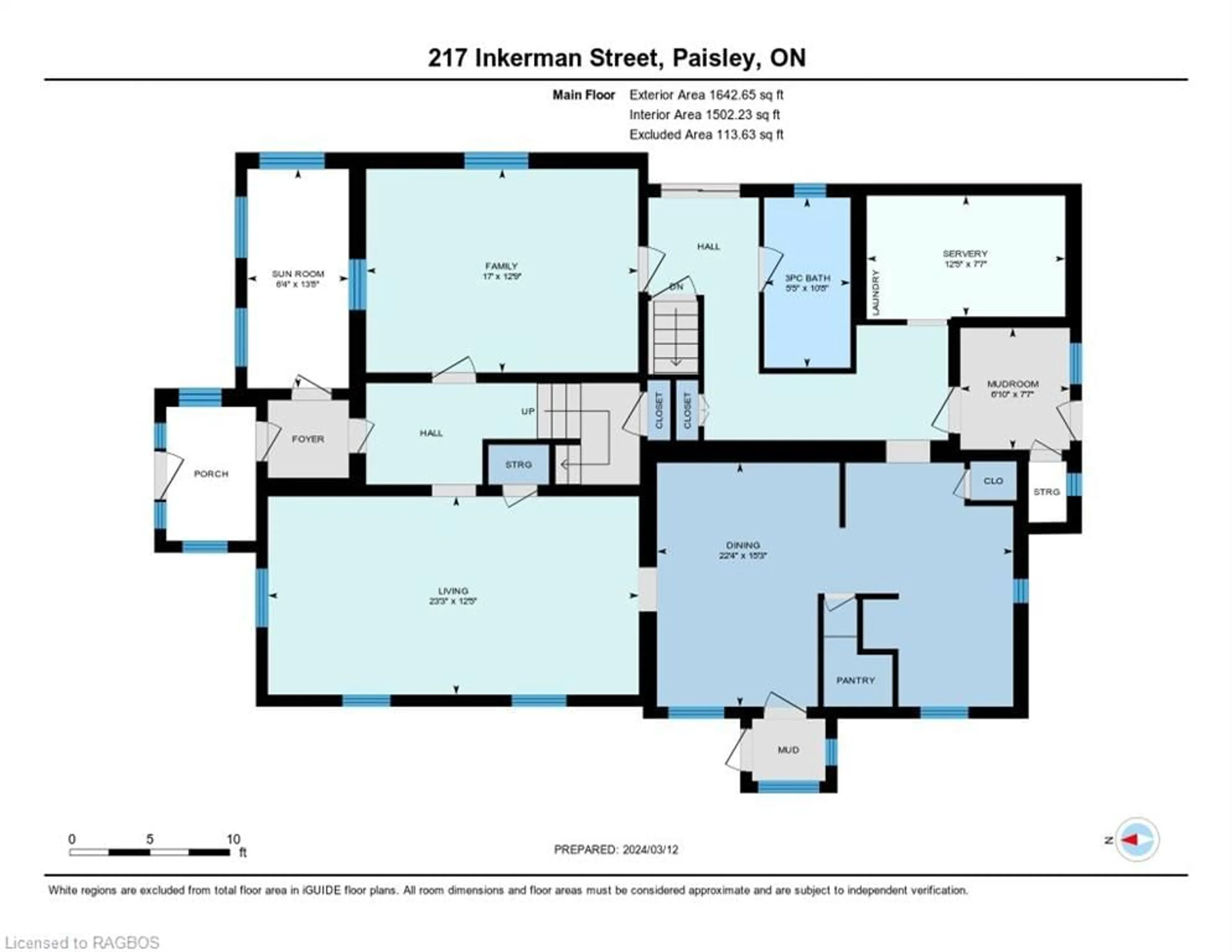 Floor plan for 217 Inkerman St, Paisley Ontario N0G 2N0