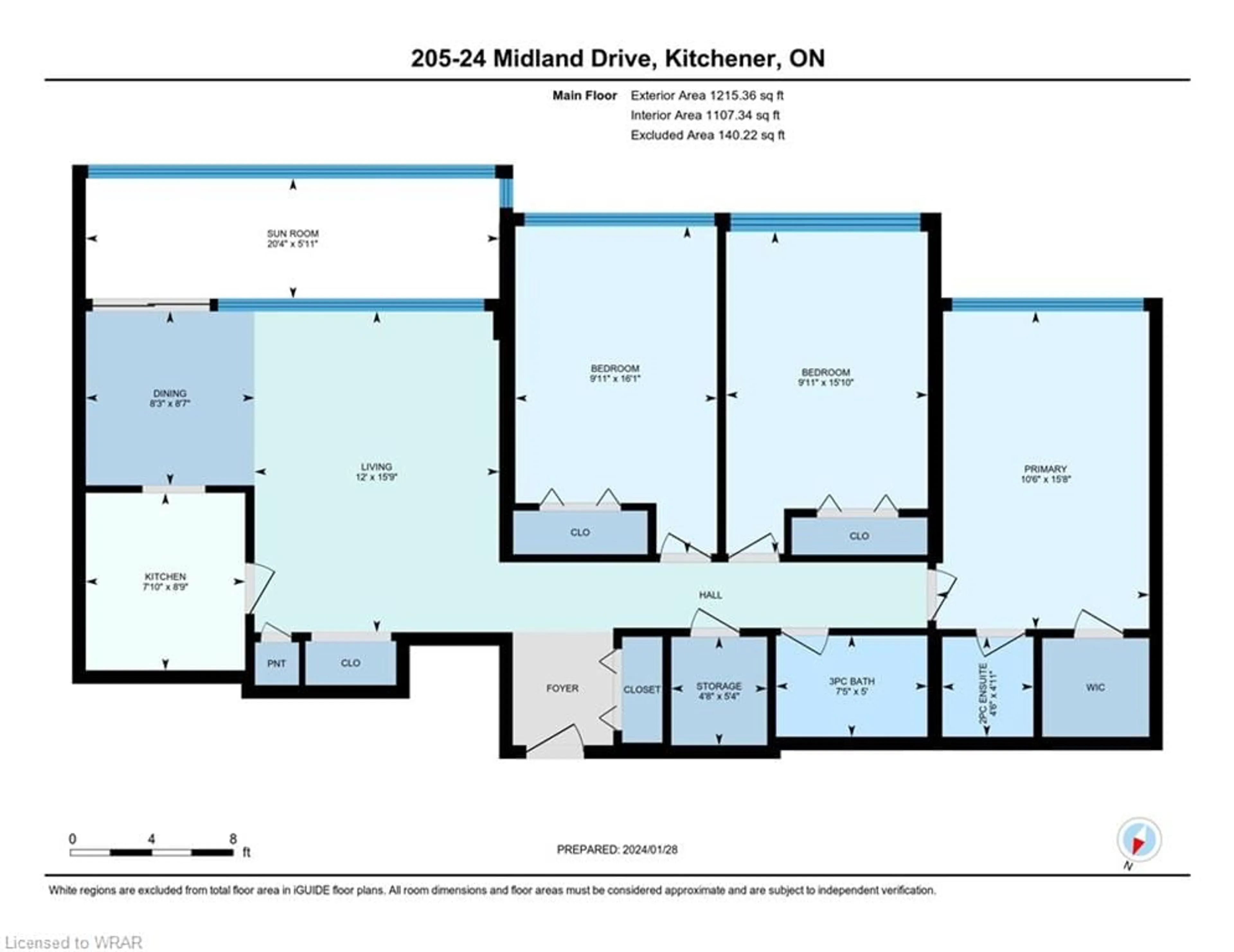Floor plan for 24 Midland Dr #205, Kitchener Ontario N2A 2A8