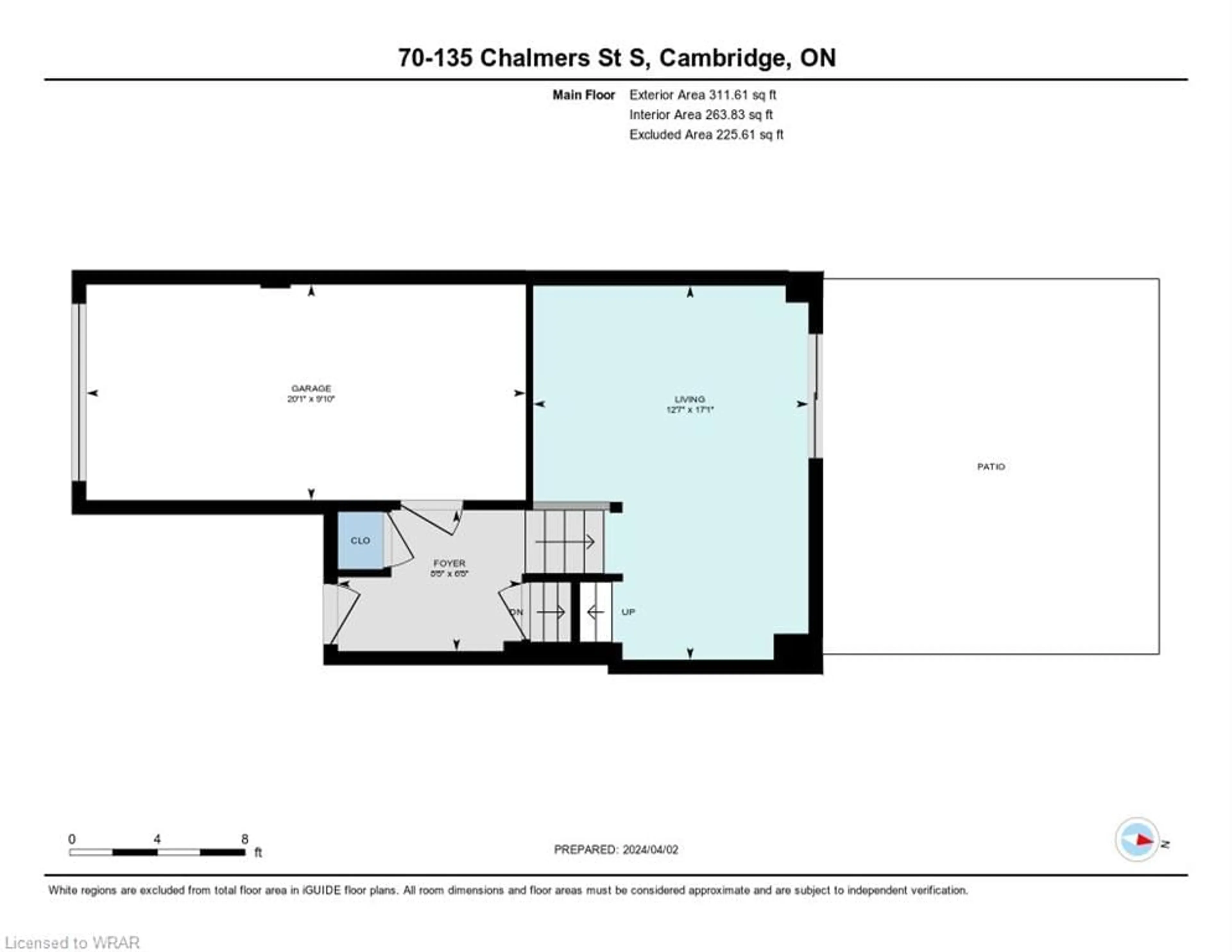 Floor plan for 135 Chalmers St #70, Cambridge Ontario N1R 6M2