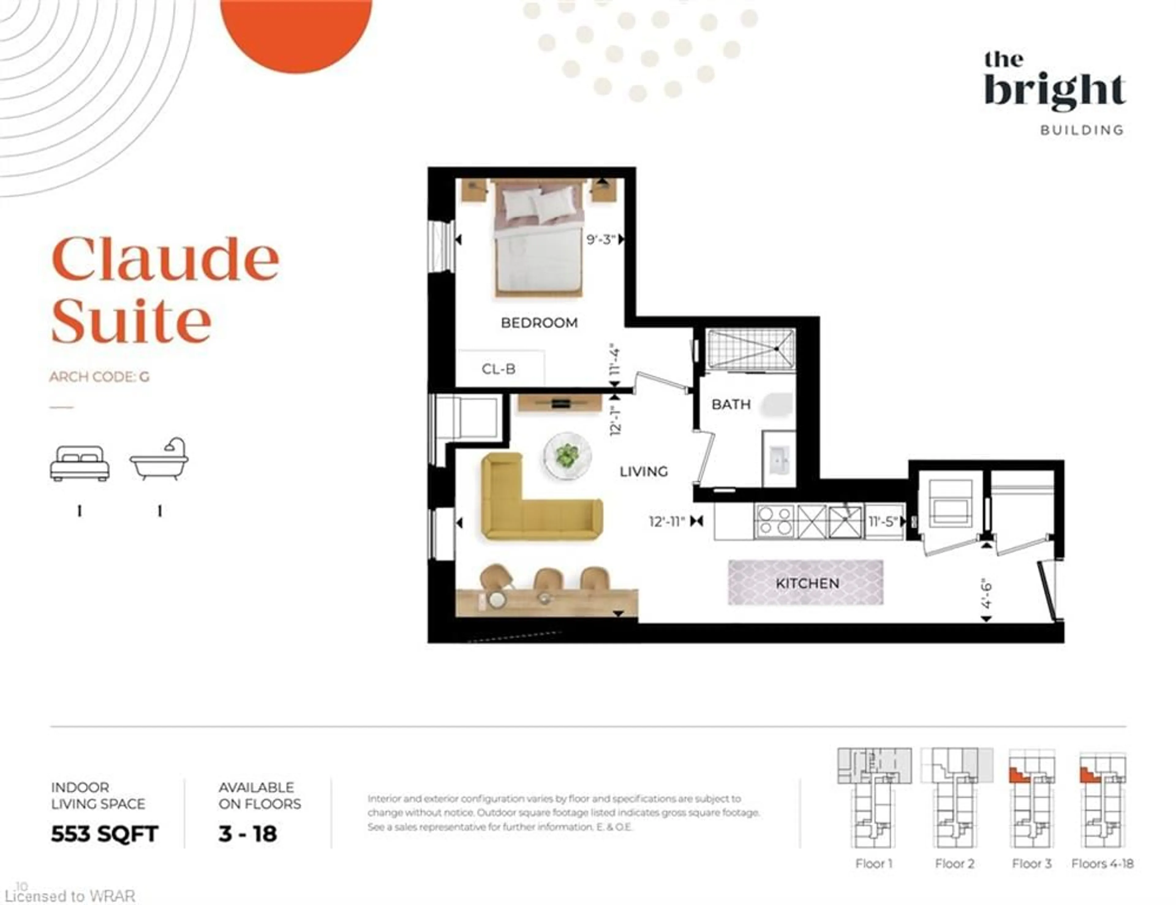 Floor plan for 741 King St #1704, Kitchener Ontario N2G 1E5