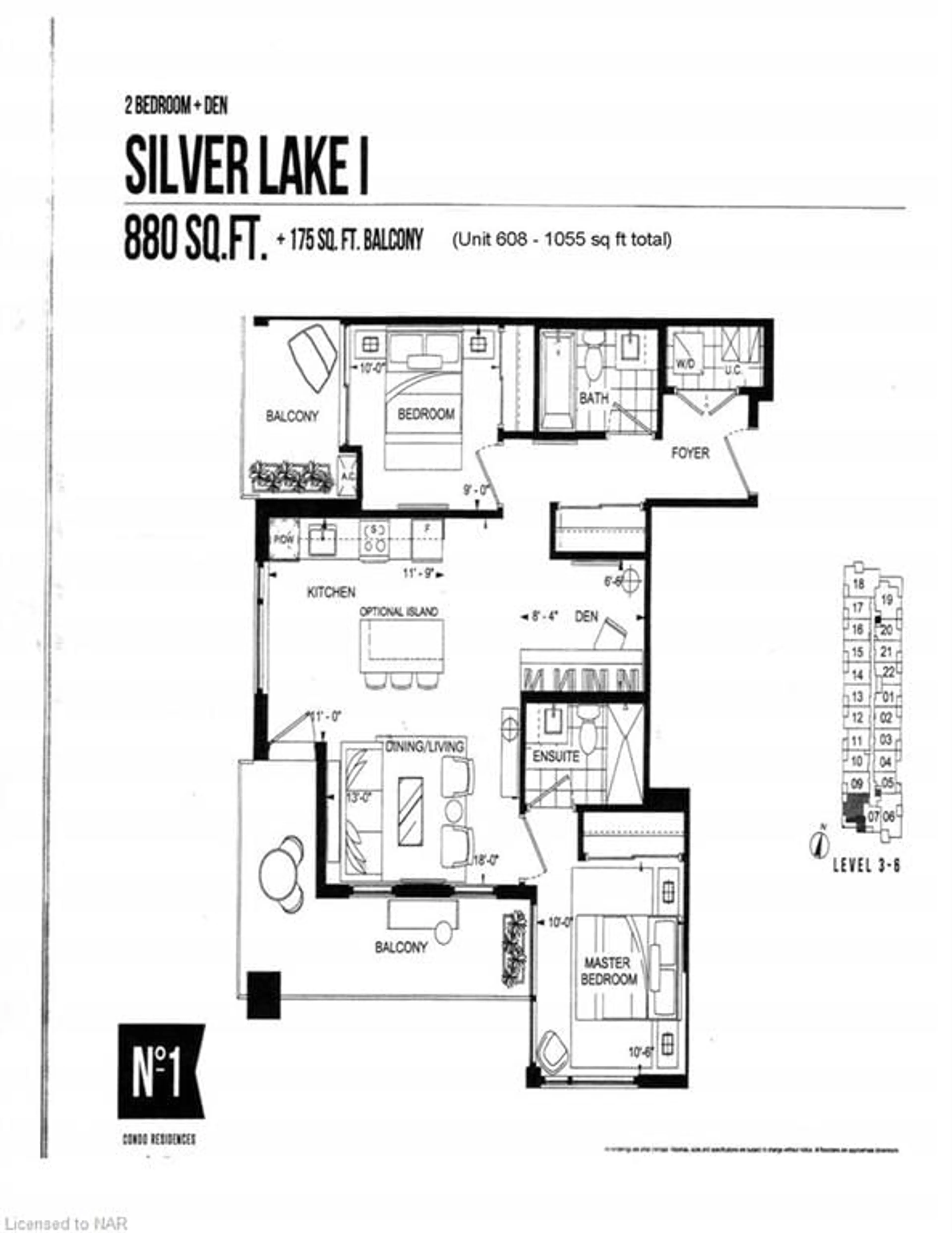 Floor plan for 40 Esplanade Lane #608, Grimsby Ontario L3M 0G9