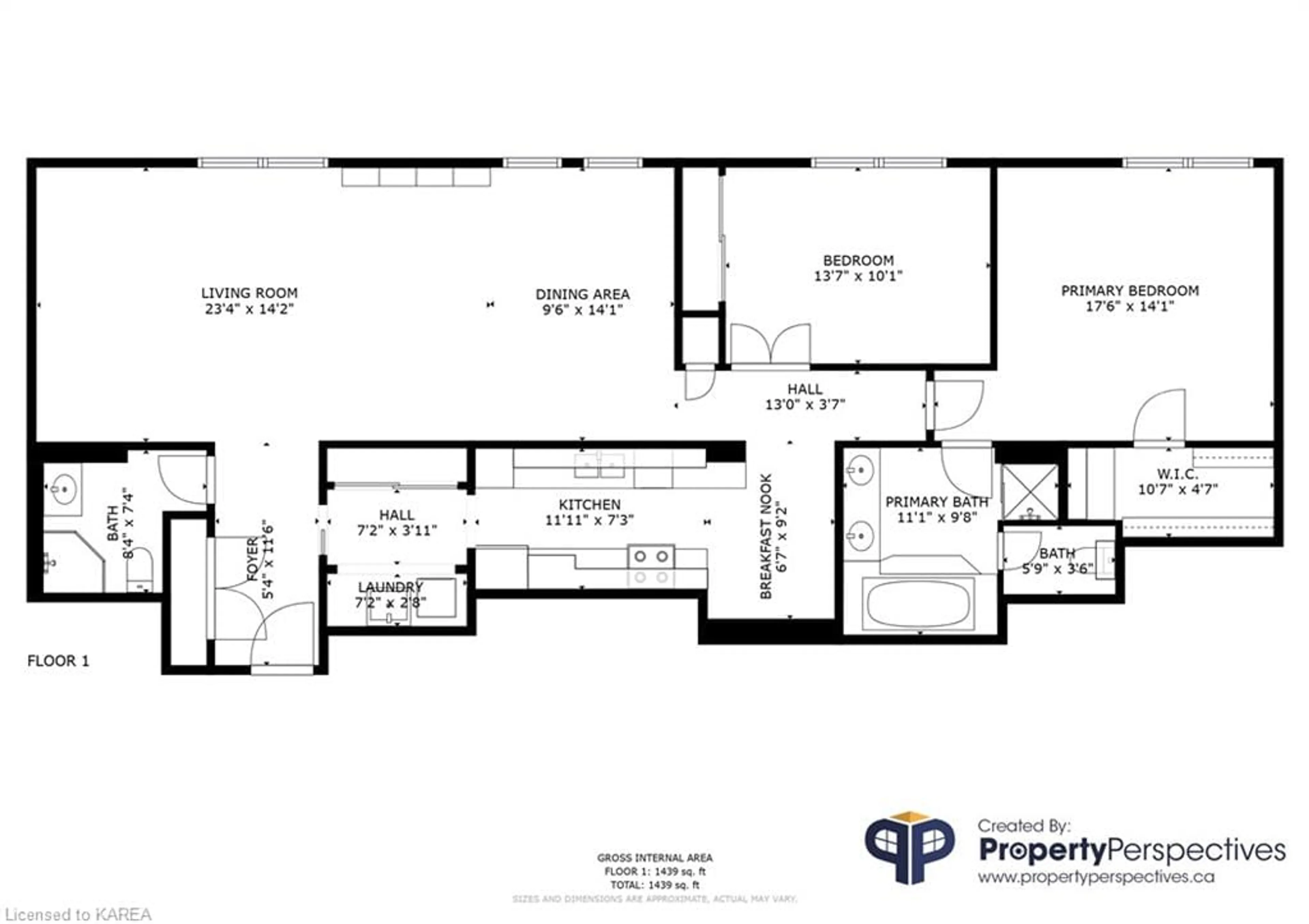Floor plan for 20 Gore St #305, Kingston Ontario K7L 2L4