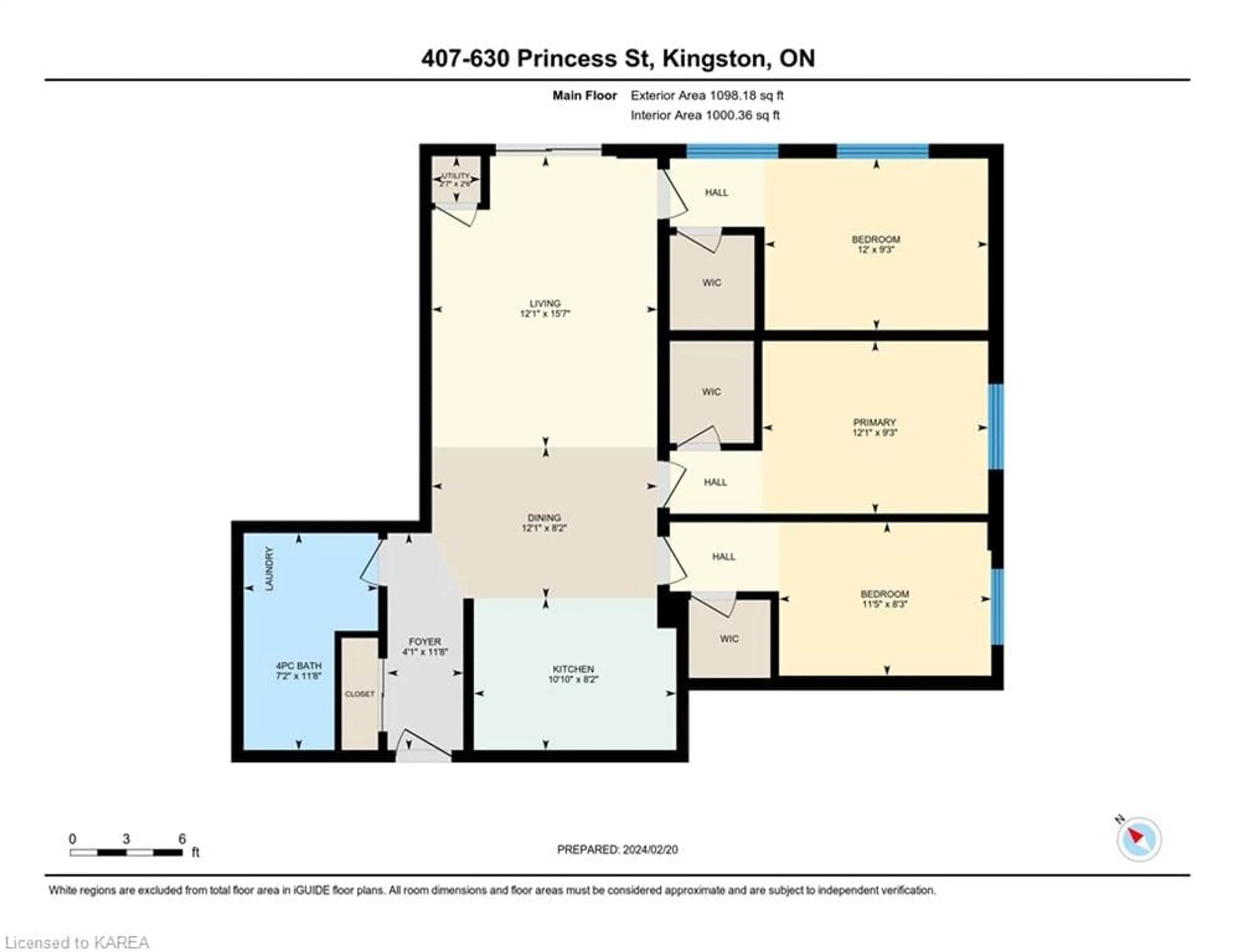 Floor plan for 630 Princess St #407, Kingston Ontario K7L 1E3