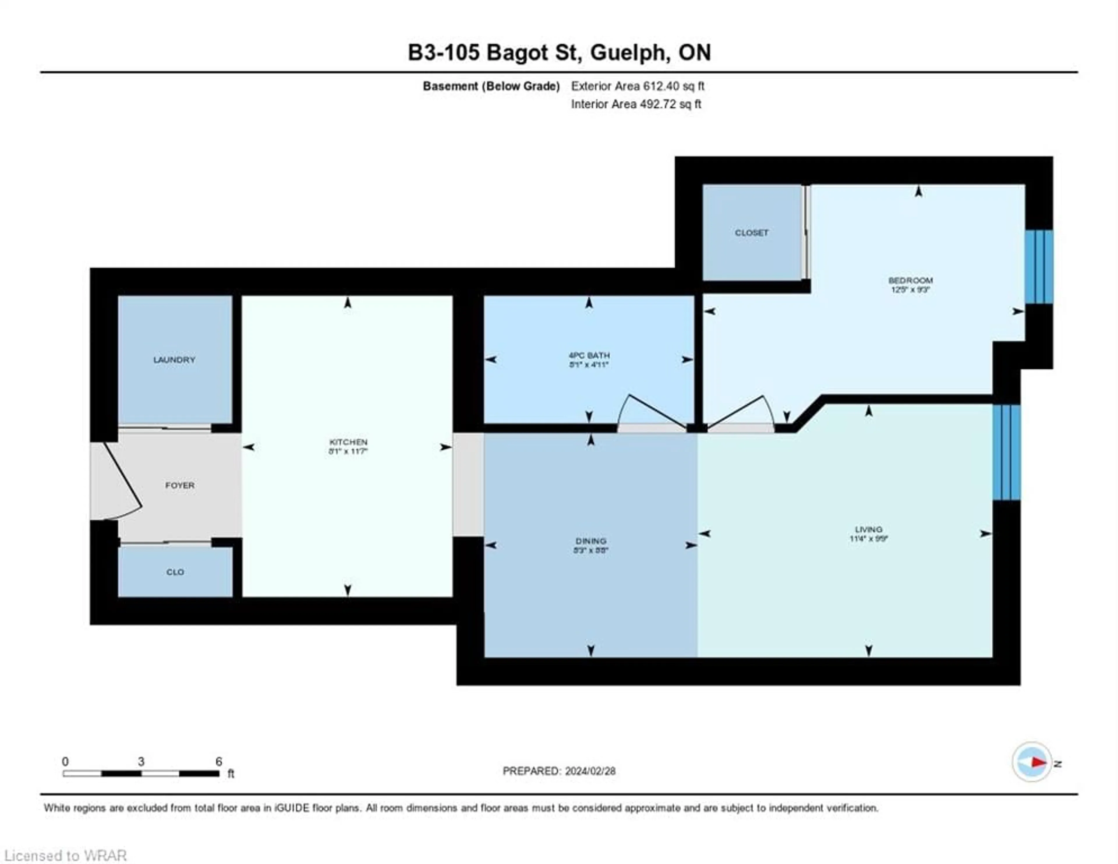 Floor plan for 105 Bagot St #B3, Guelph Ontario N1H 8H4
