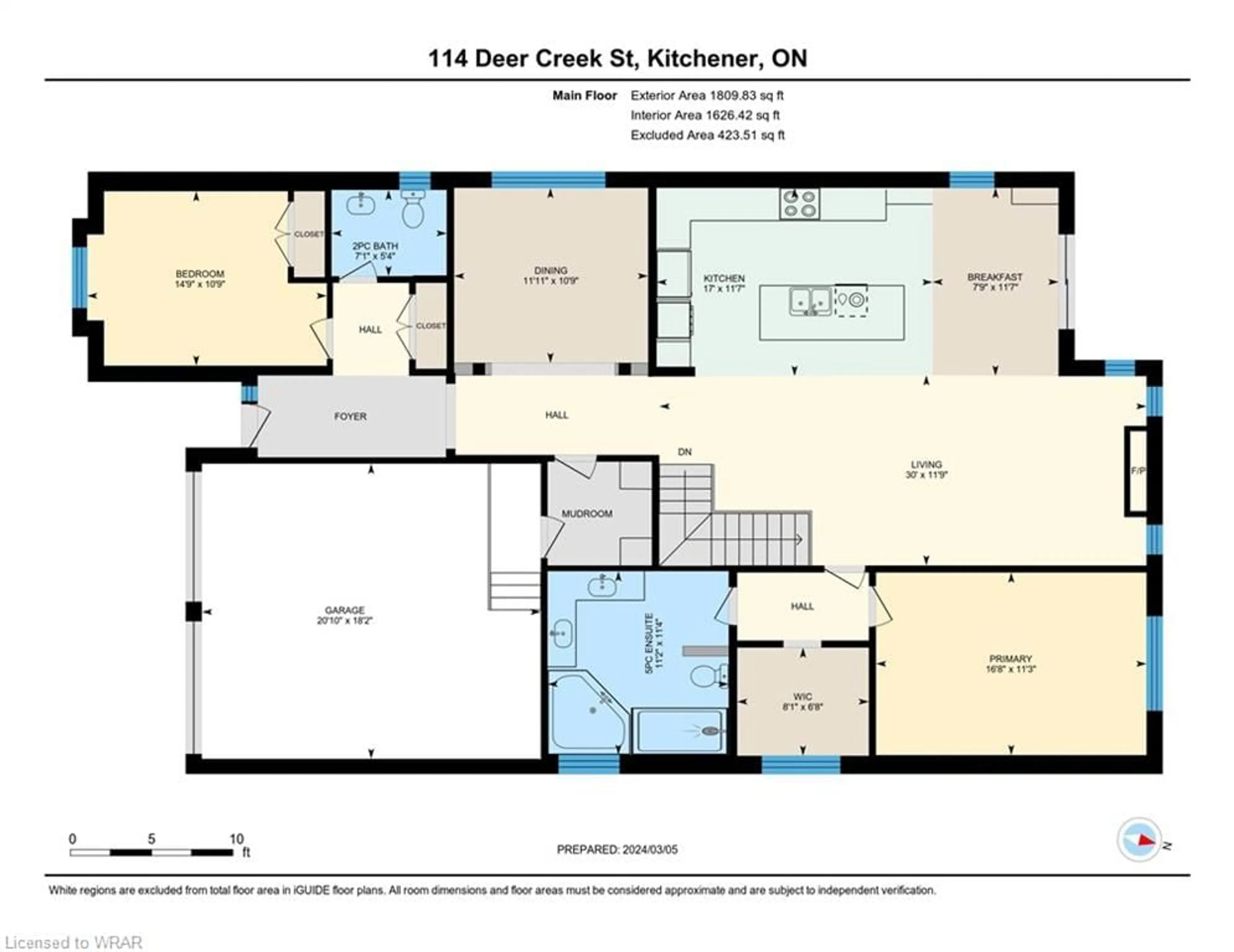 Floor plan for 114 Deer Creek St, Kitchener Ontario N2A 0J5