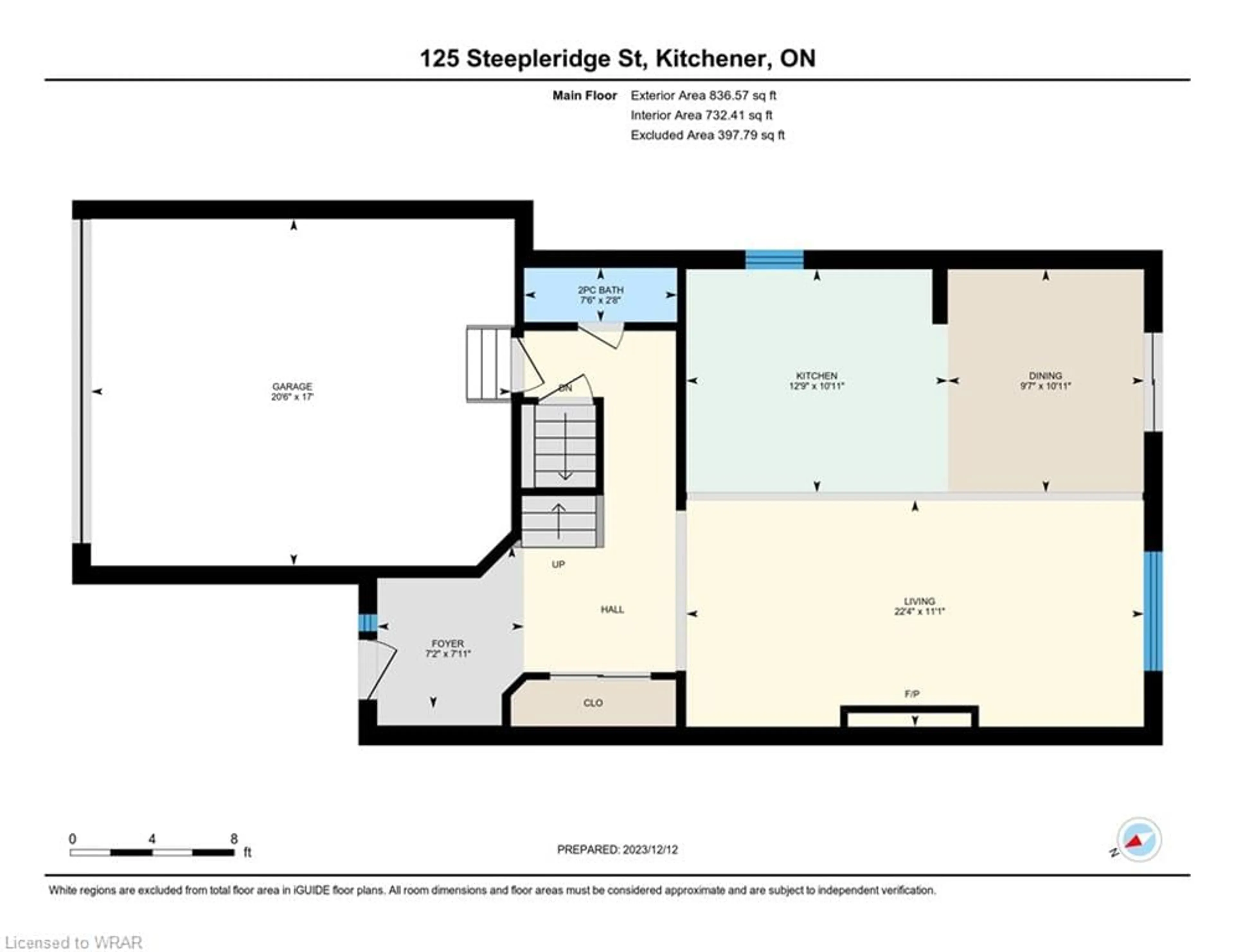 Floor plan for 125 Steepleridge St, Kitchener Ontario N2P 2W2