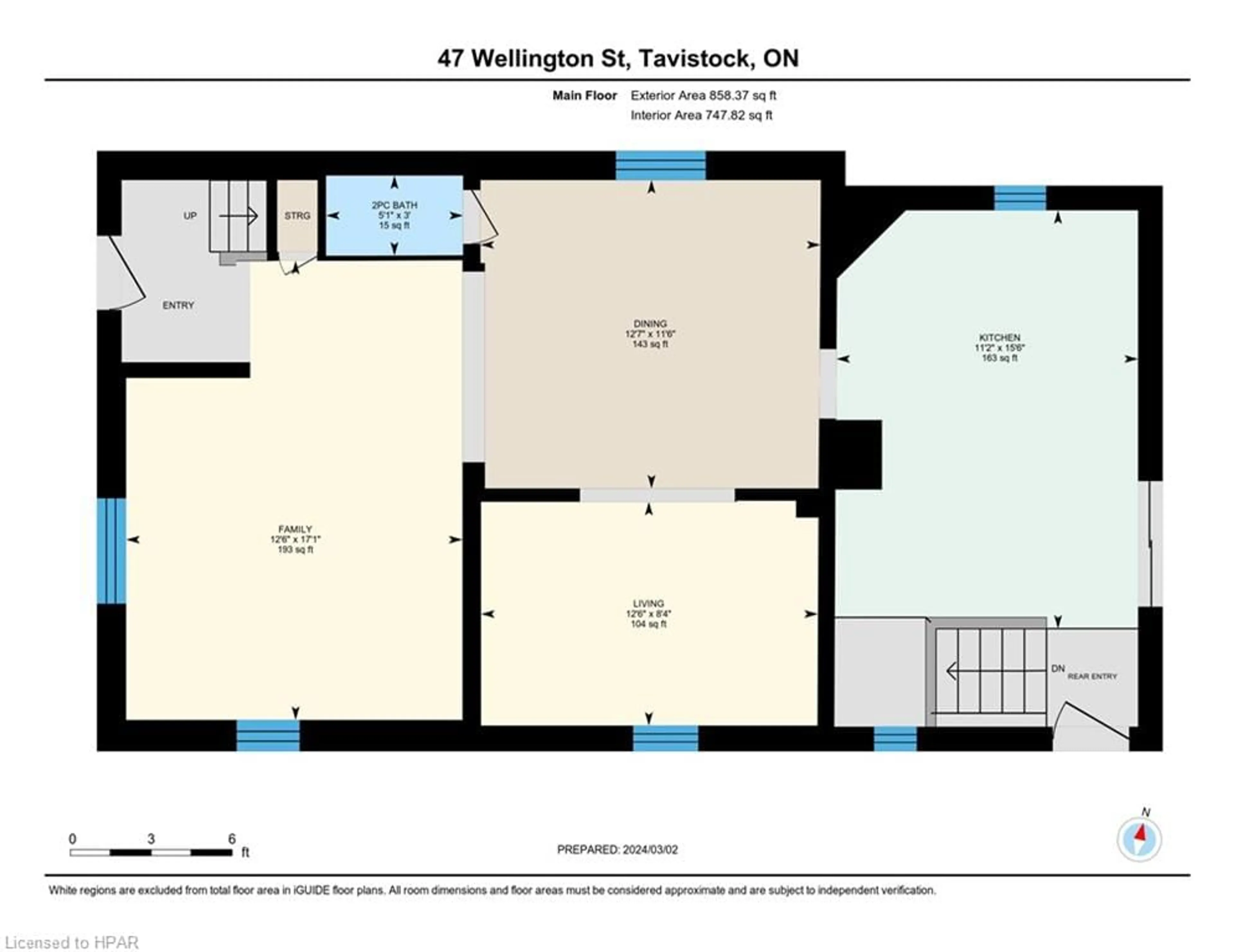 Floor plan for 47 Wellington Street St, Tavistock Ontario N0B 2R0