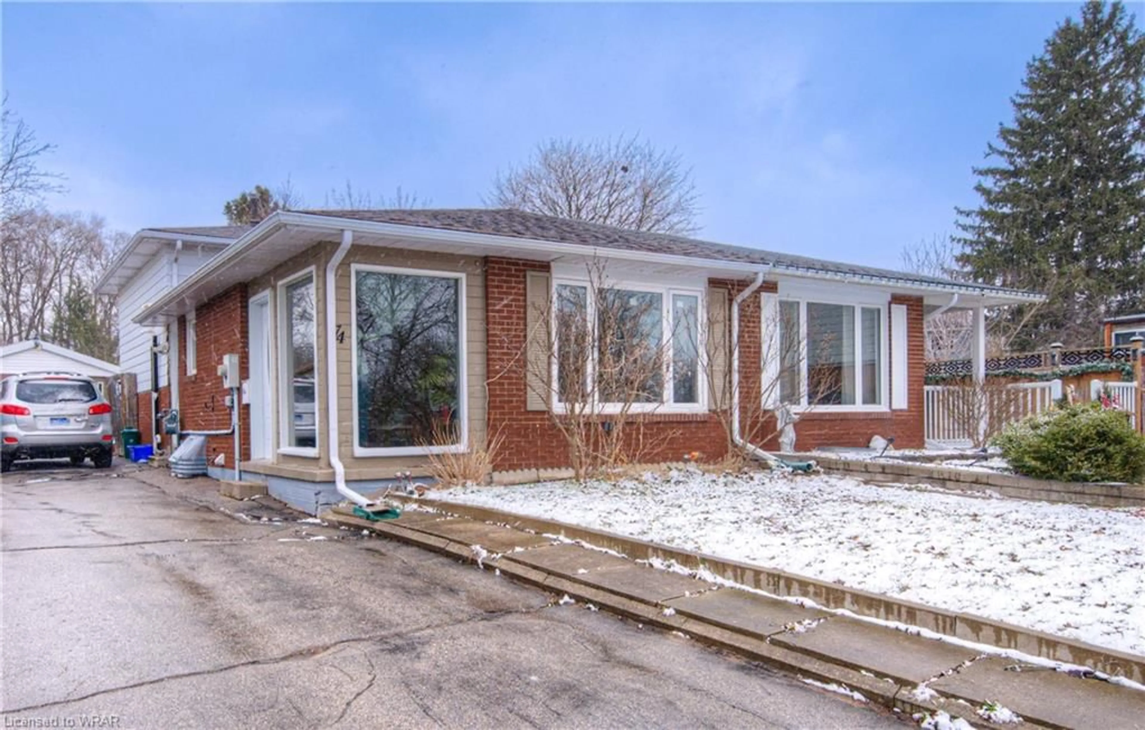 Home with brick exterior material for 74 Markwood Dr, Kitchener Ontario N2M 3H6