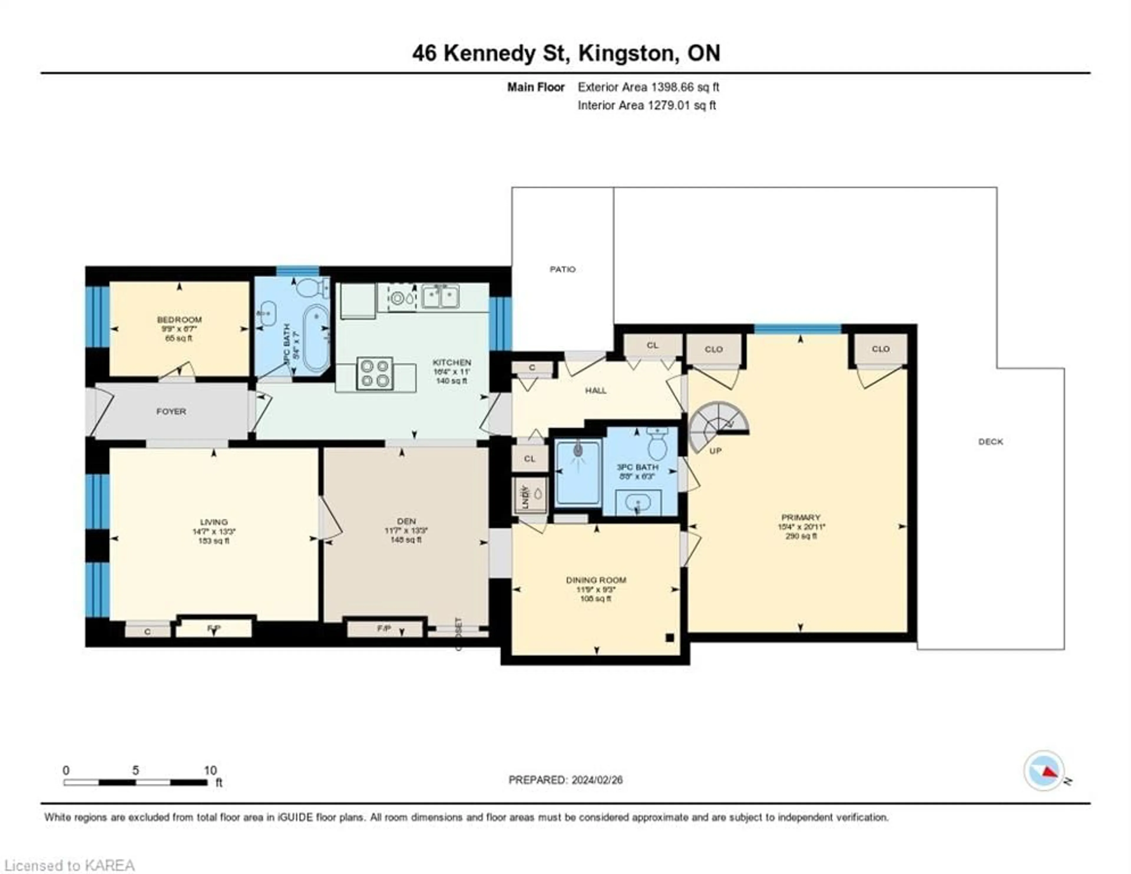 Floor plan for 46 Kennedy St, Kingston Ontario K7M 2G9