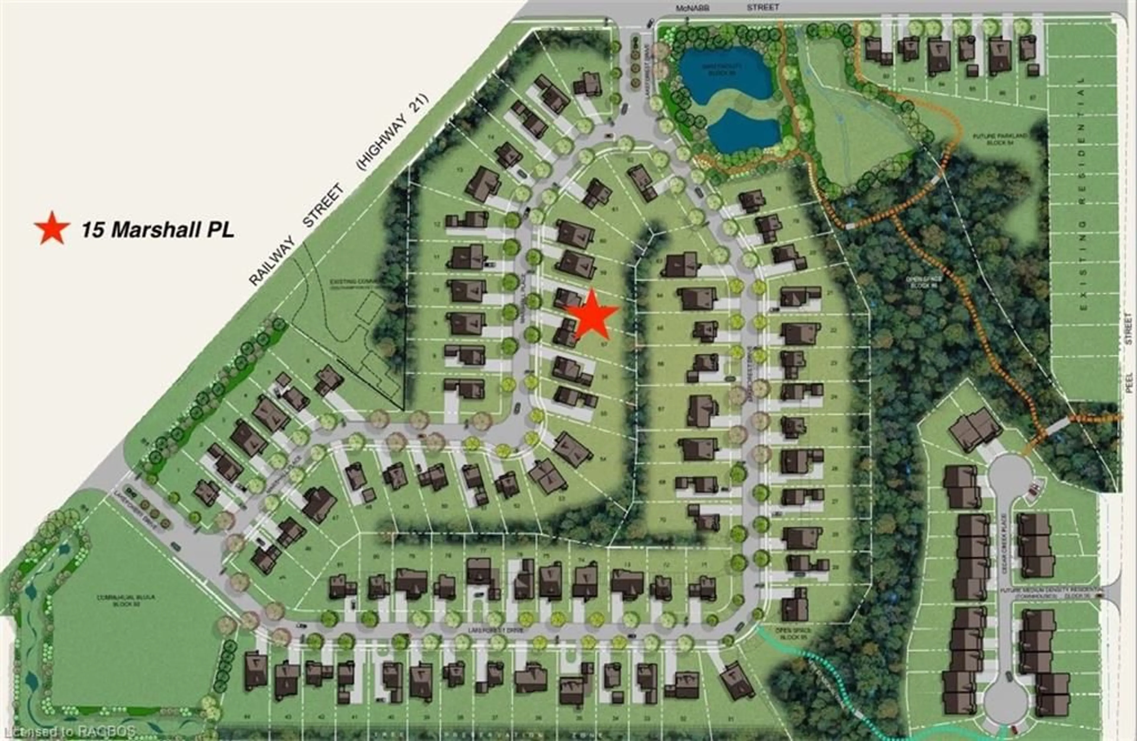 Picture of a map for 15 Marshall Pl, Southampton Ontario N0H 2L0