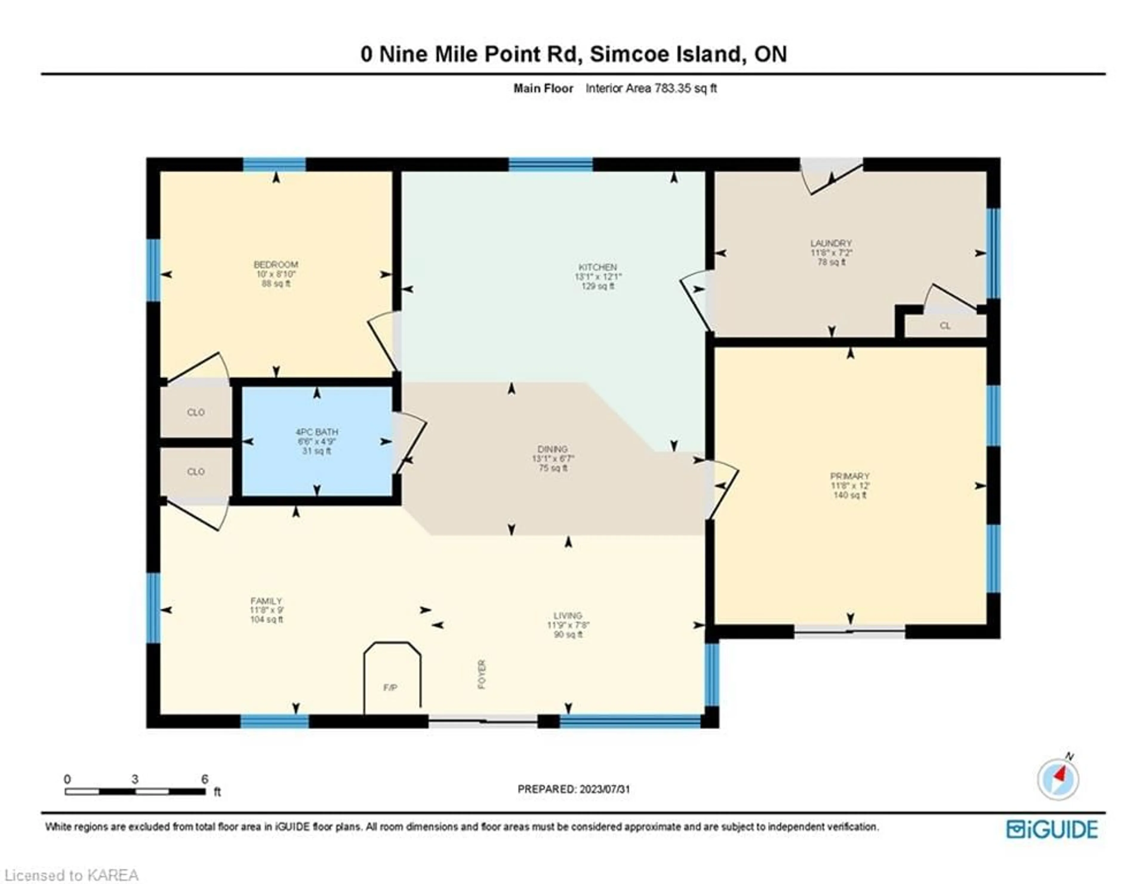 Floor plan for 543 Nine Mile Point Rd, Simcoe Ontario K0H 2Y0