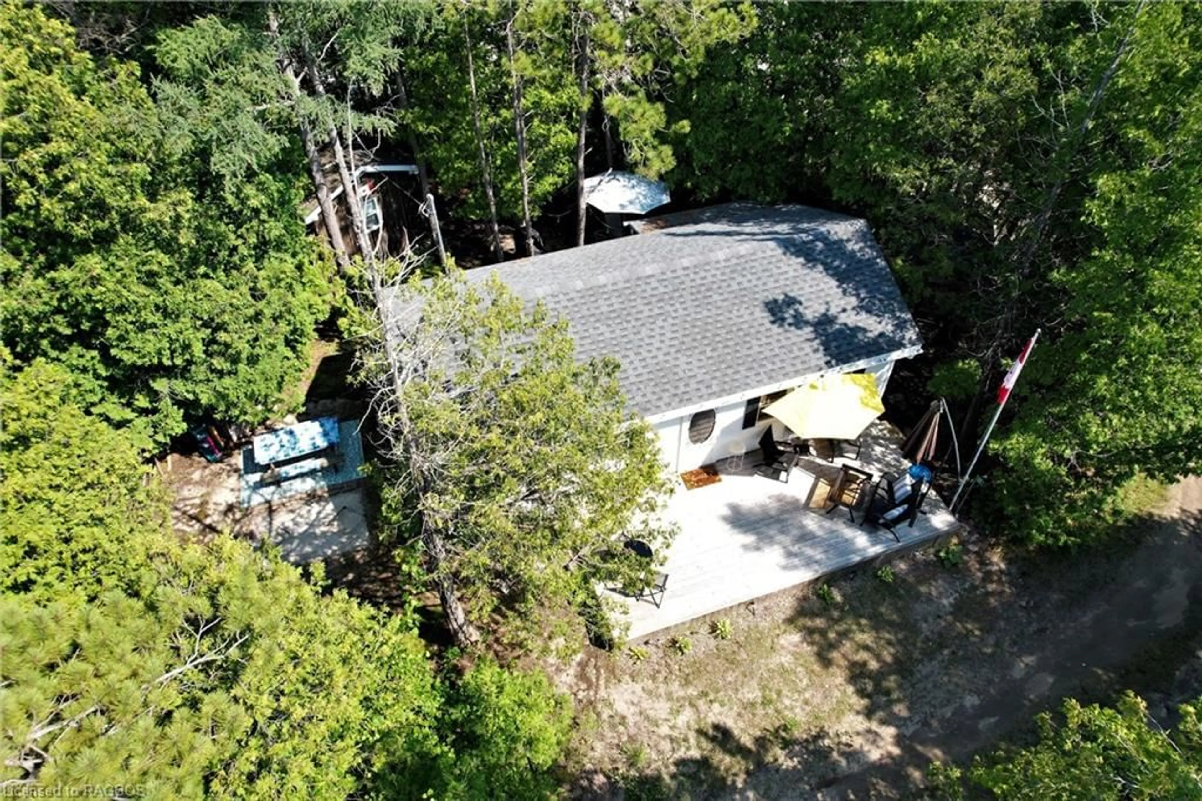 A pic from outside/outdoor area/front of a property/back of a property/a pic from drone, forest/trees view for 11 Alvin St, Saugeen Indian Reserve #29 Ontario N0H 2G0