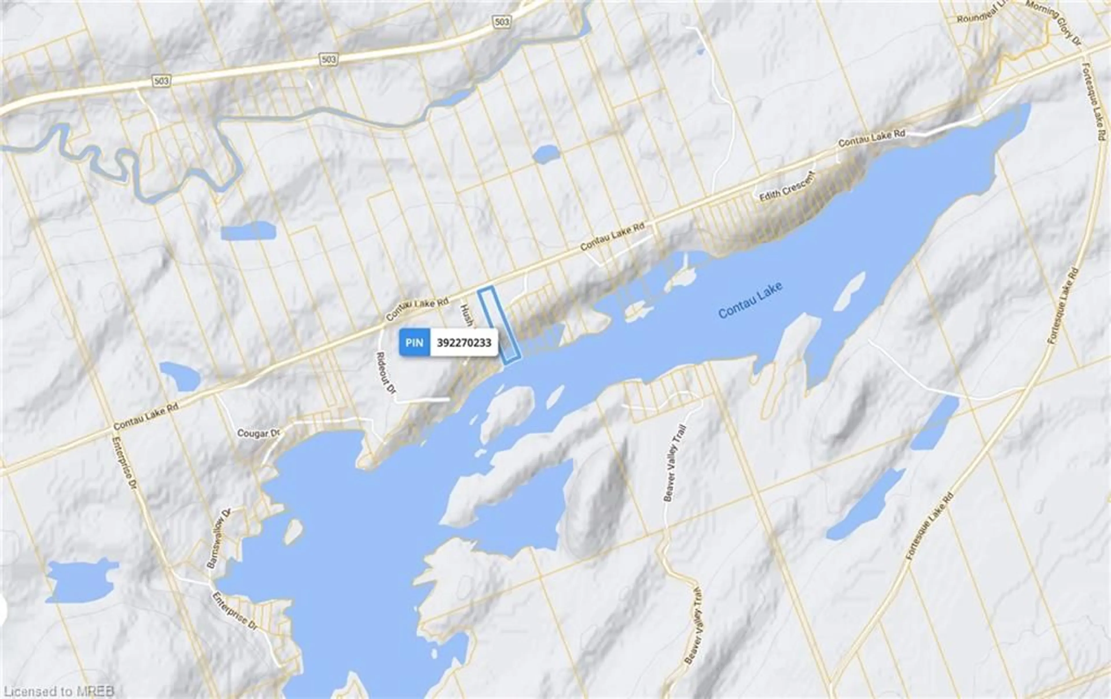 Picture of a map for N/A Contau Lake Rd, Haliburton Ontario K0M 1R0