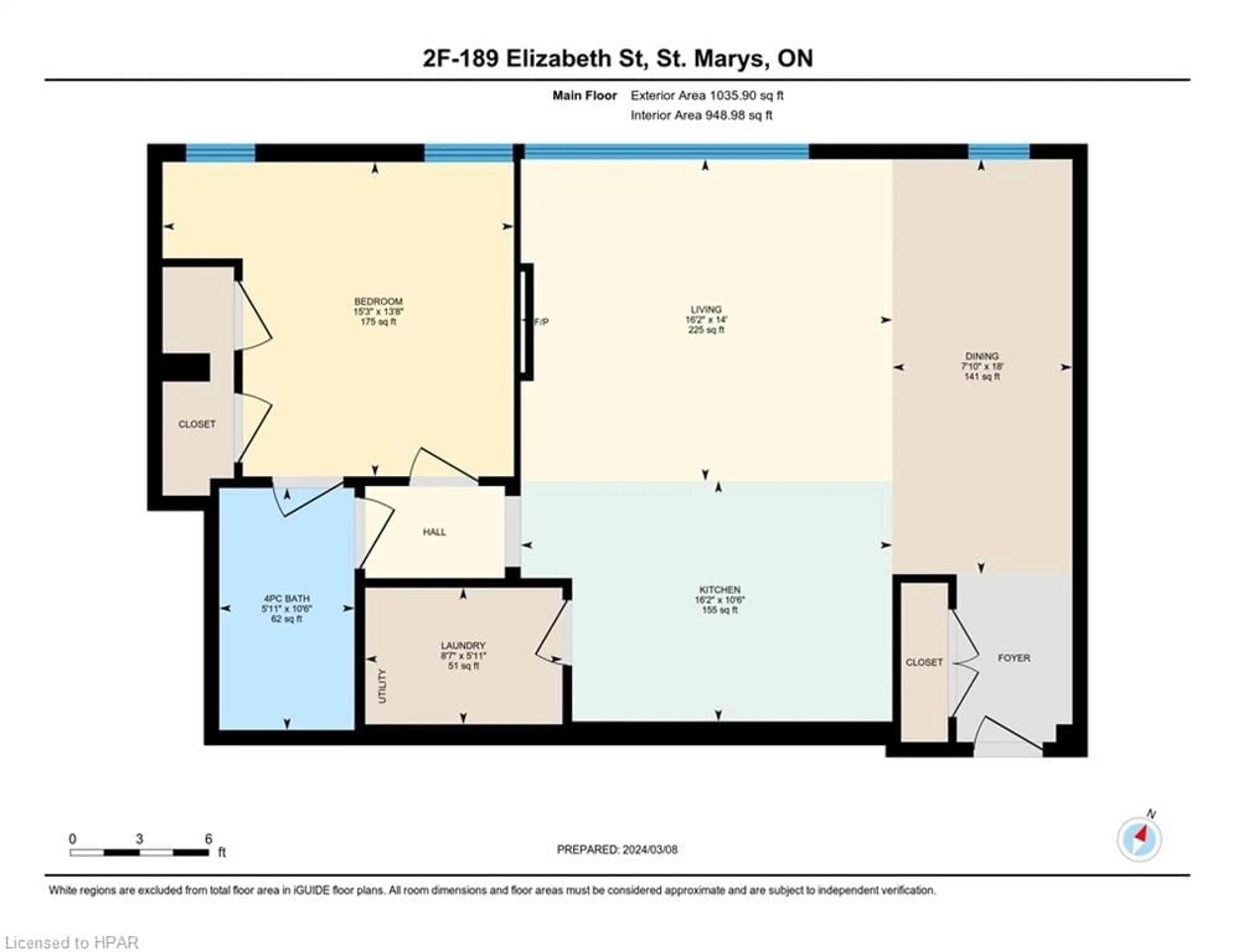 Floor plan for 189 Elizabeth St #2F, St. Marys Ontario N4X 0B5