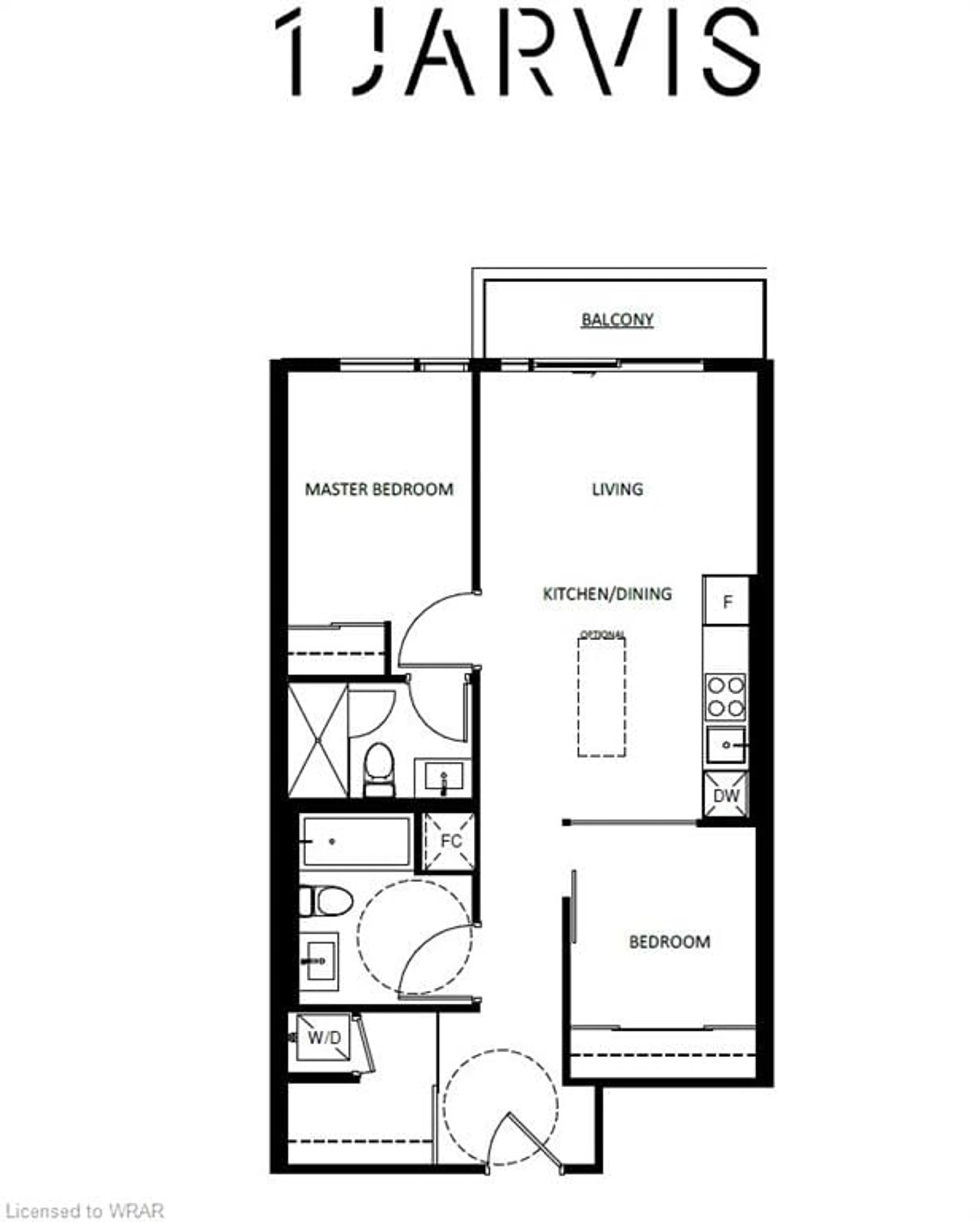 Floor plan for 1 Jarvis St #518, Hamilton Ontario L8R 3J2