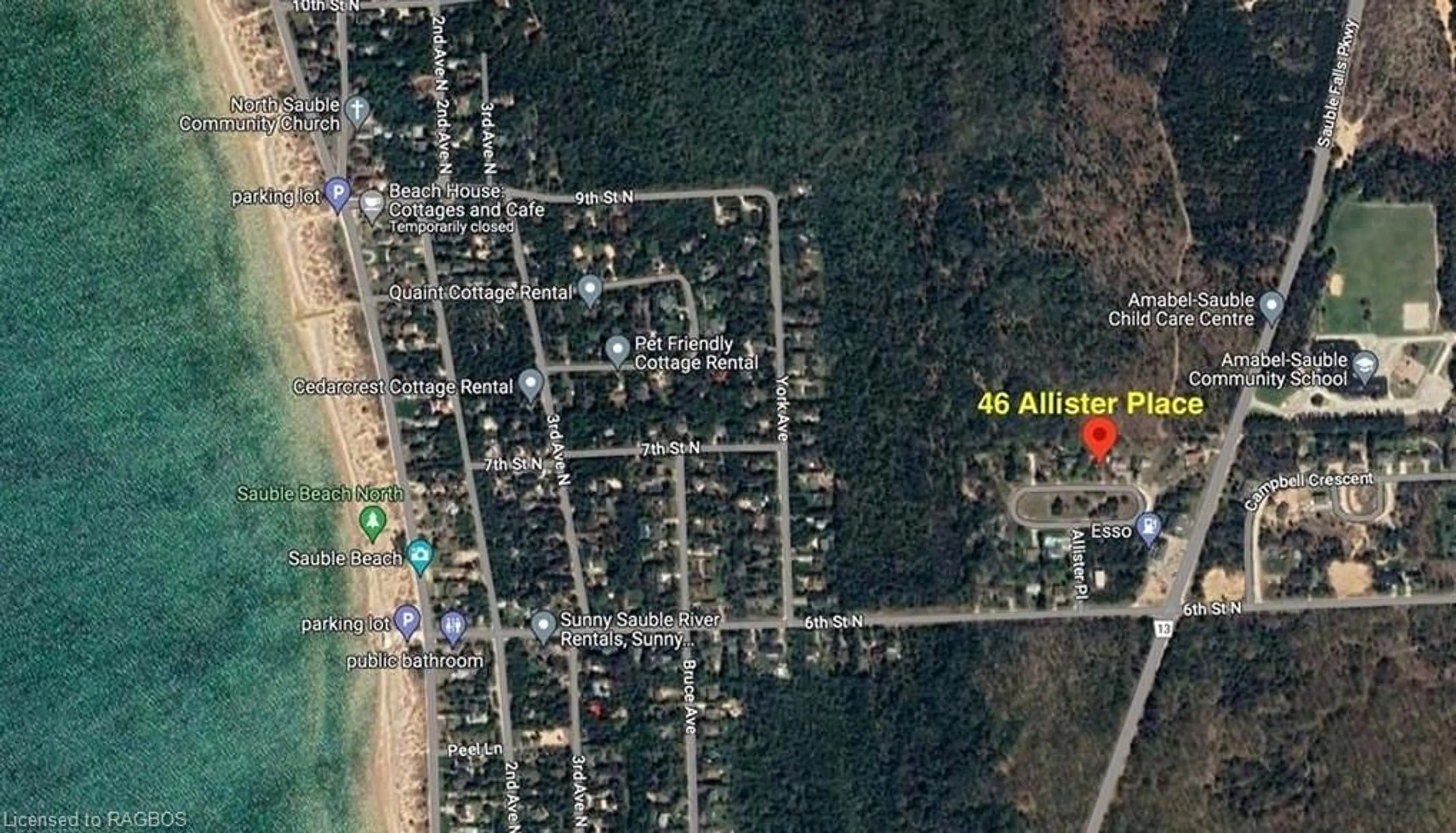 Picture of a map for 46 Allister Pl, Sauble Beach Ontario N0H 2G0