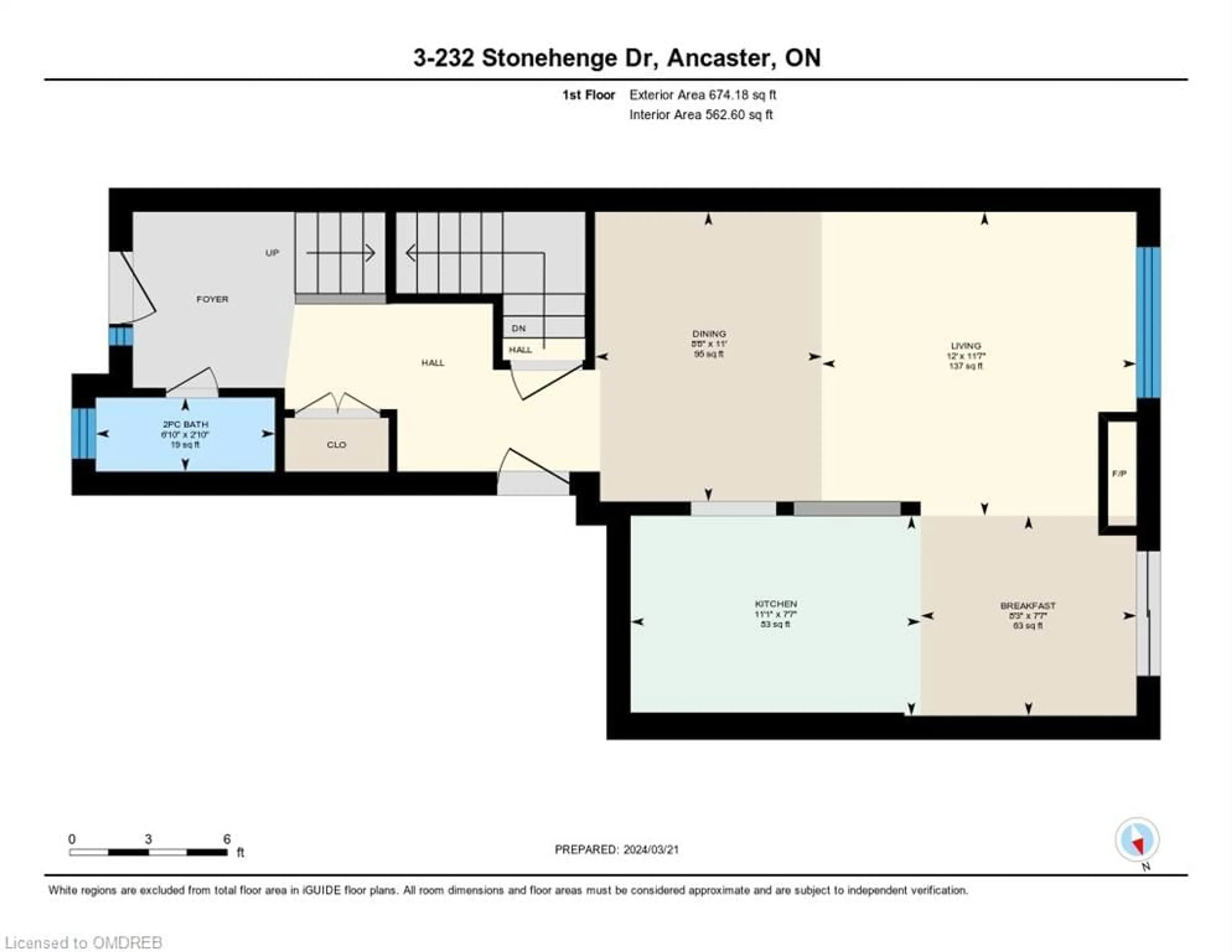 Floor plan for 232 Stonehenge Dr #3, Ancaster Ontario L9K 1R5