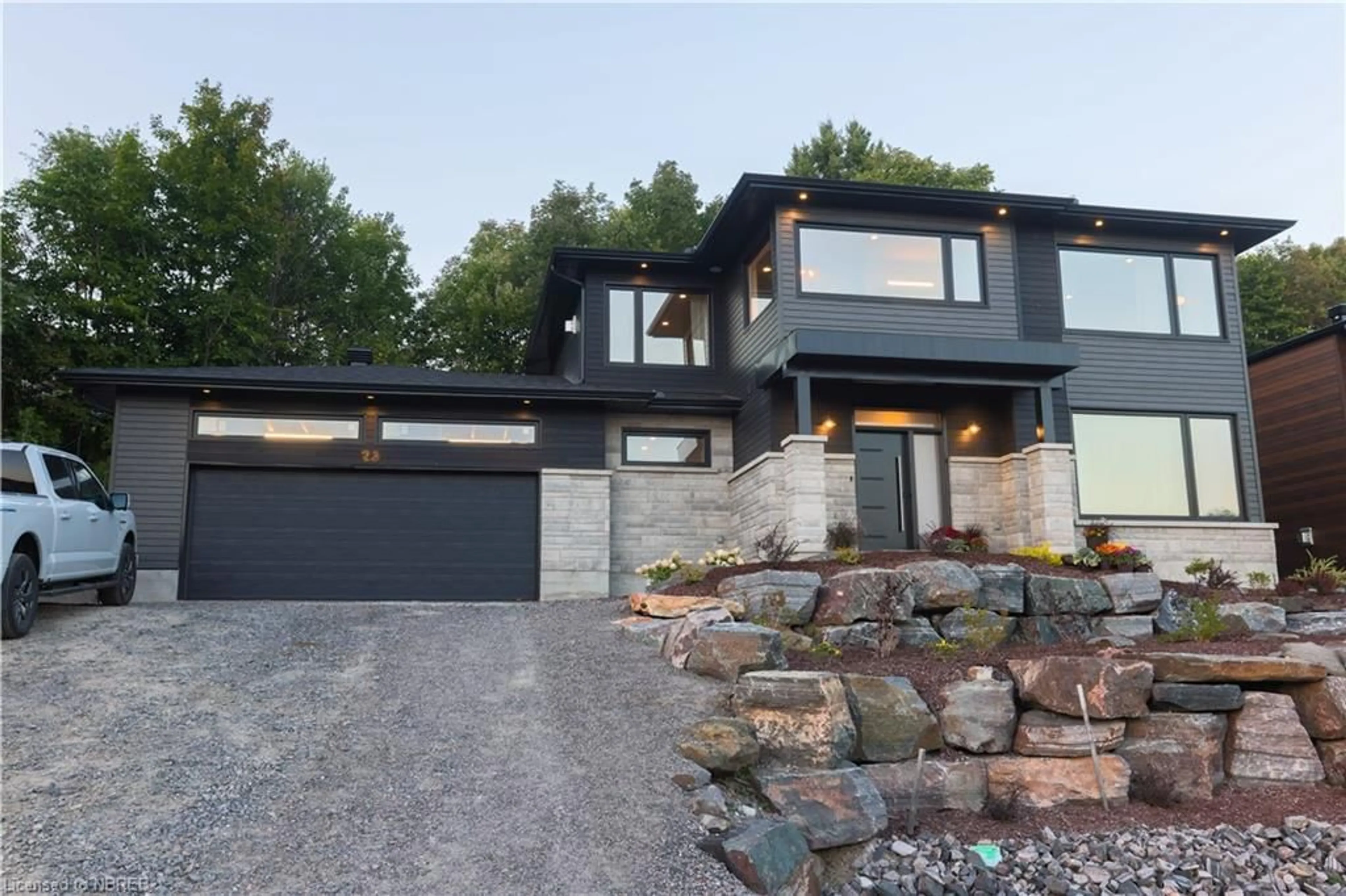 Home with brick exterior material for 23 Kenreta Dr, North Bay Ontario P1C 0A5