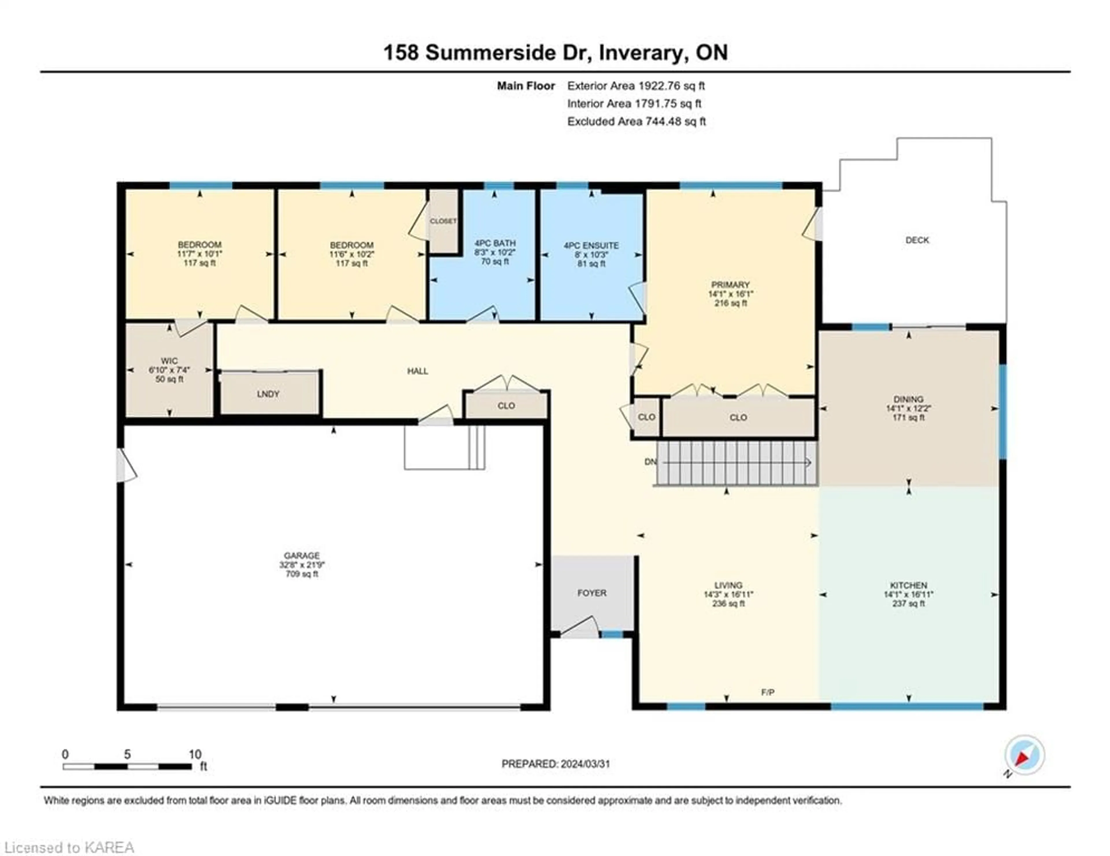 Floor plan for 158 Summerside Dr, Inverary Ontario K0H 1X0