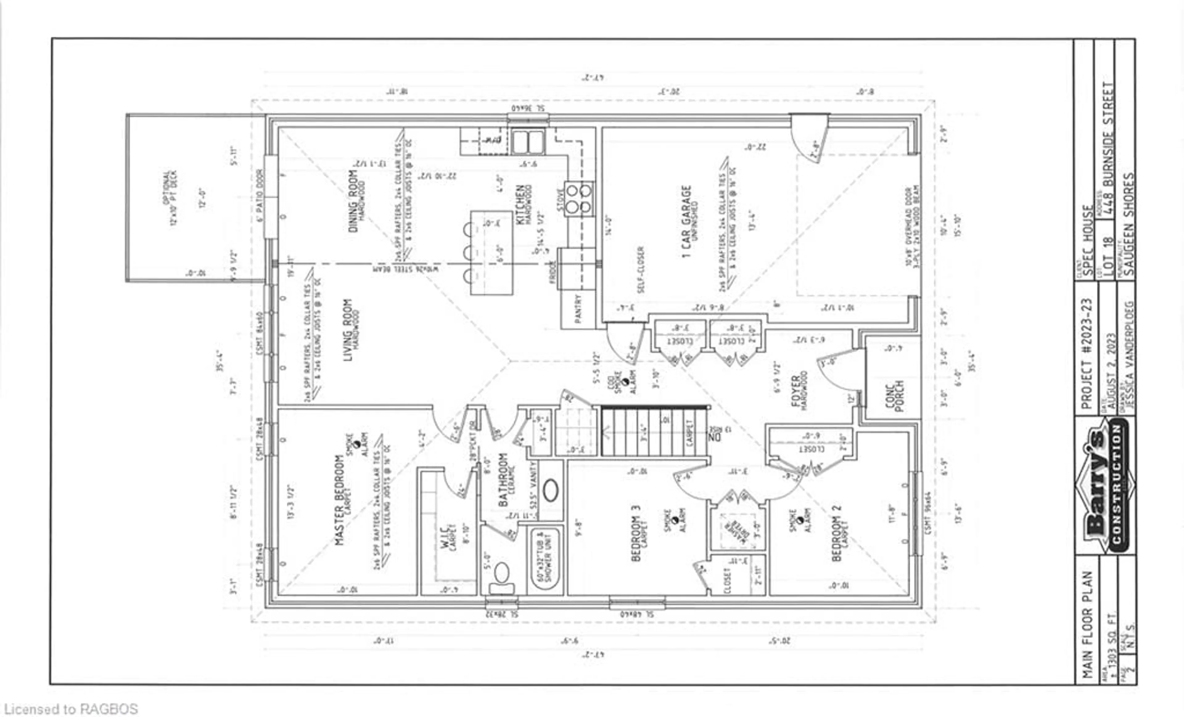 Floor plan for 448 Burnside Dr, Port Elgin Ontario N0H 2C3