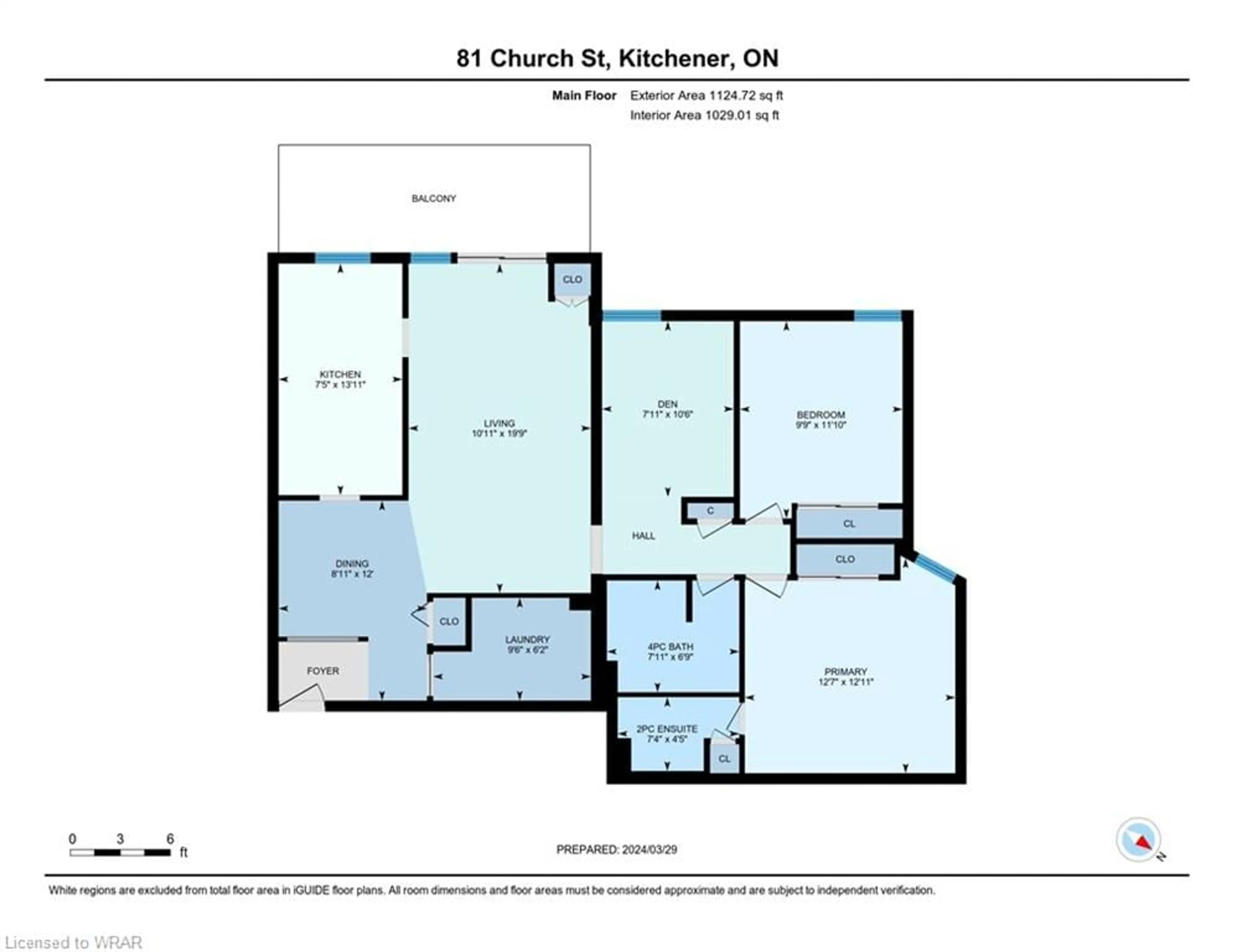 Floor plan for 81 Church St #1108, Kitchener Ontario N2G 4M1