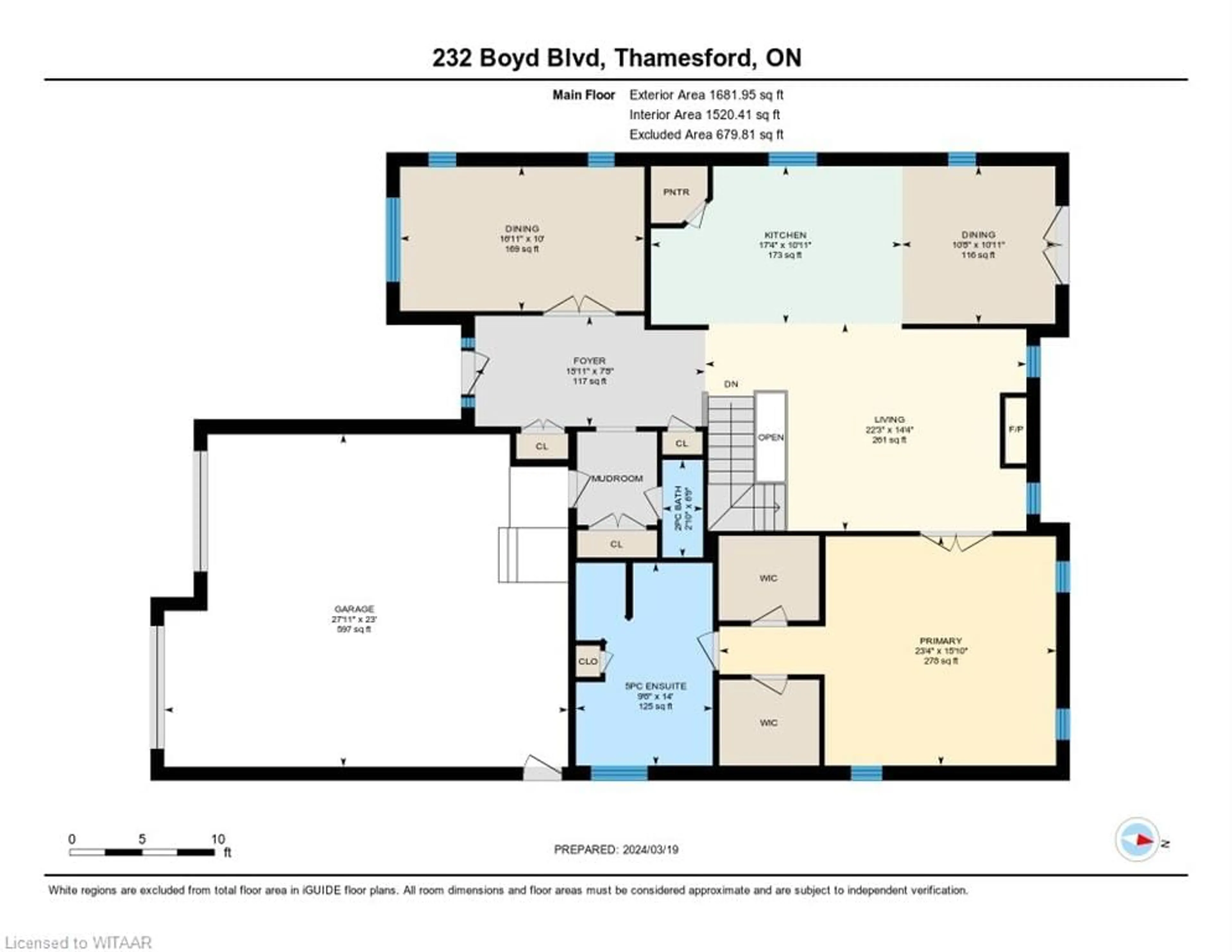 Floor plan for 232 Boyd Boulevard, Thamesford Ontario N0M 2M0