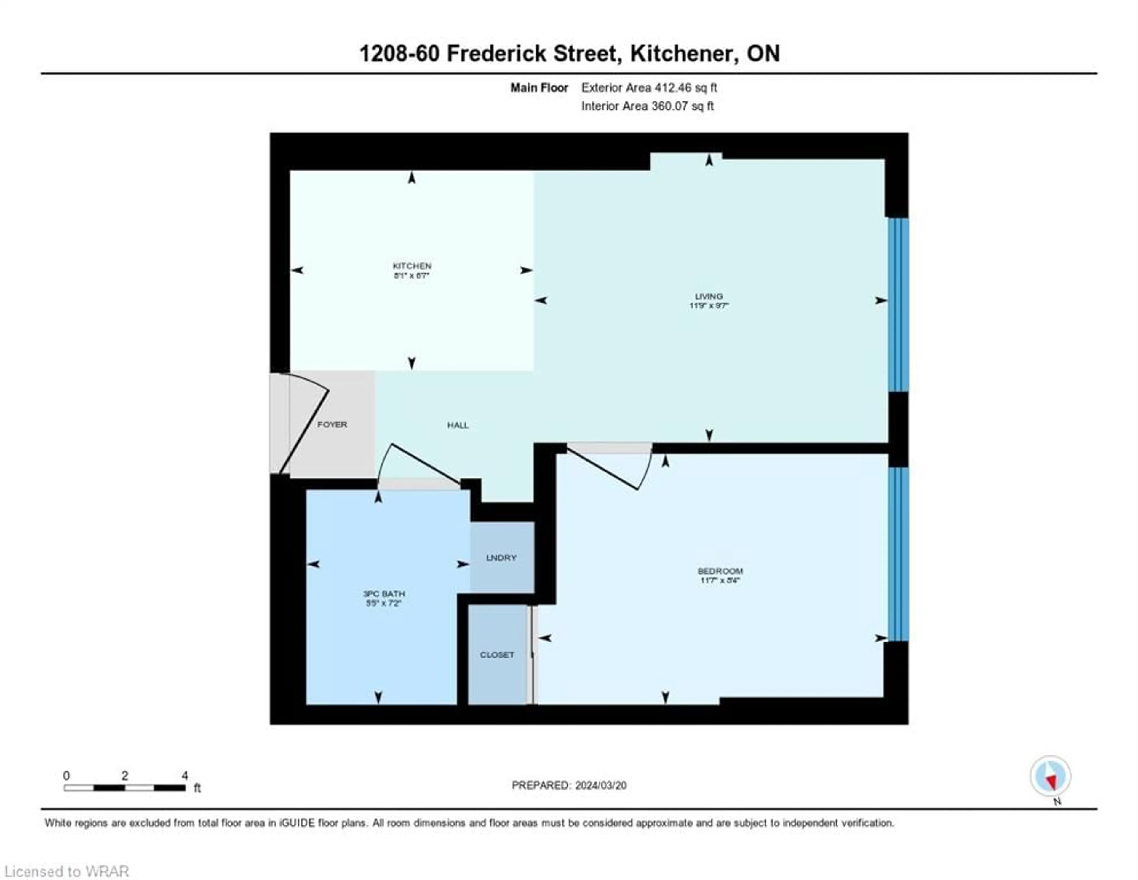 Floor plan for 60 Frederick St St #1208, Kitchener Ontario N2H 0C7