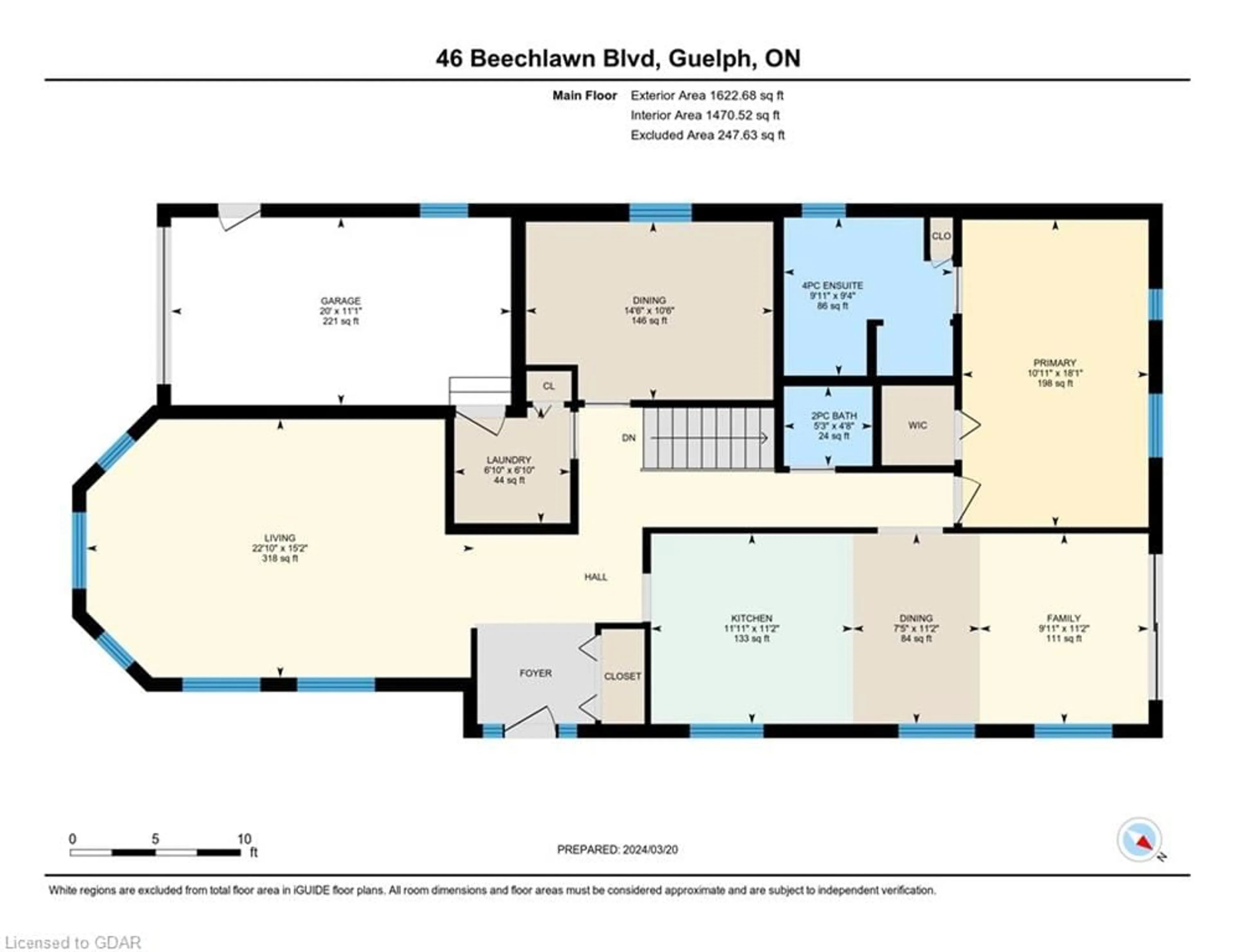 Floor plan for 46 Beechlawn Blvd, Guelph Ontario N1G 4X7