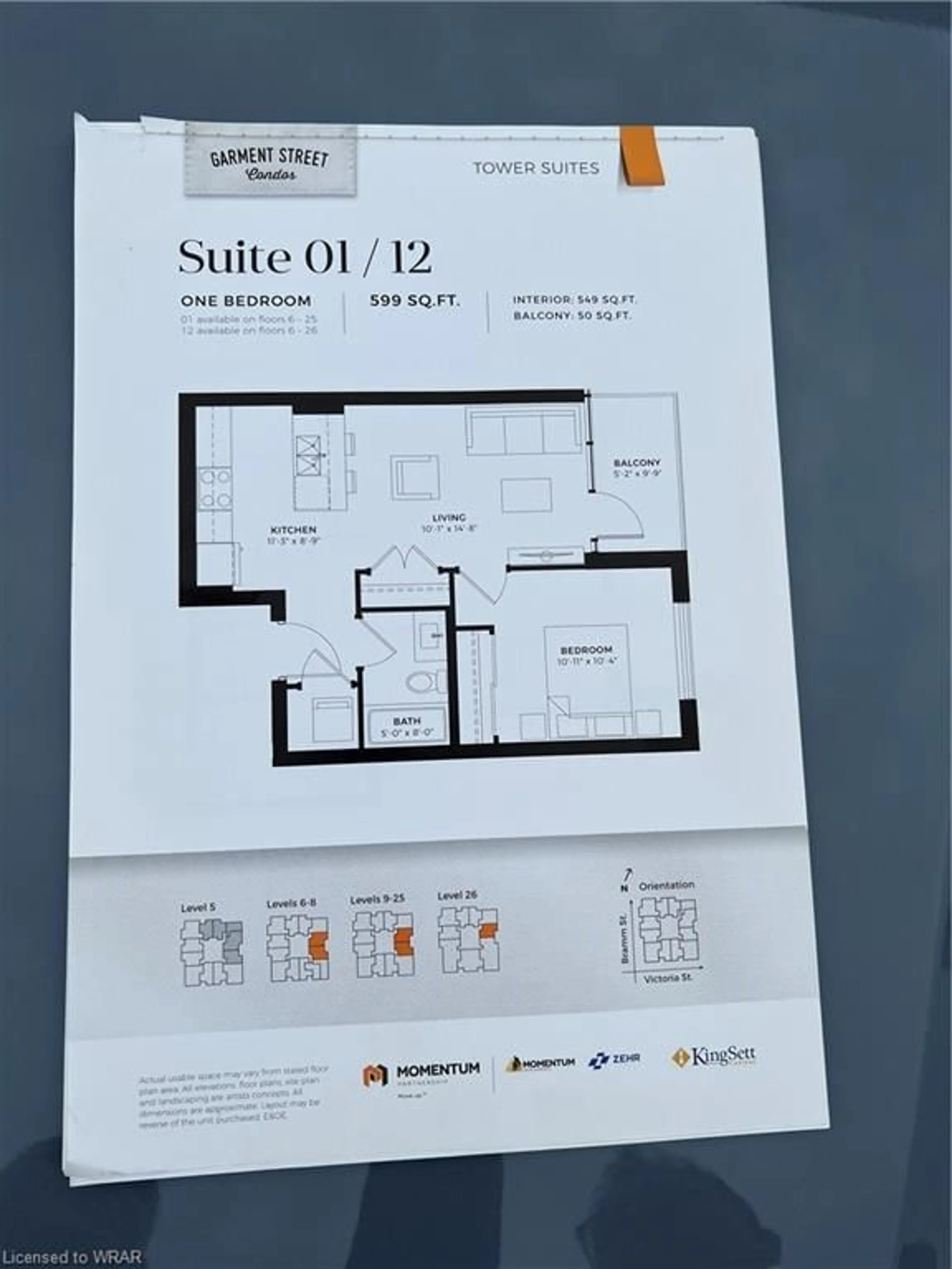 Floor plan for 108 Garment St #2601, Kitchener Ontario N2G 0E2