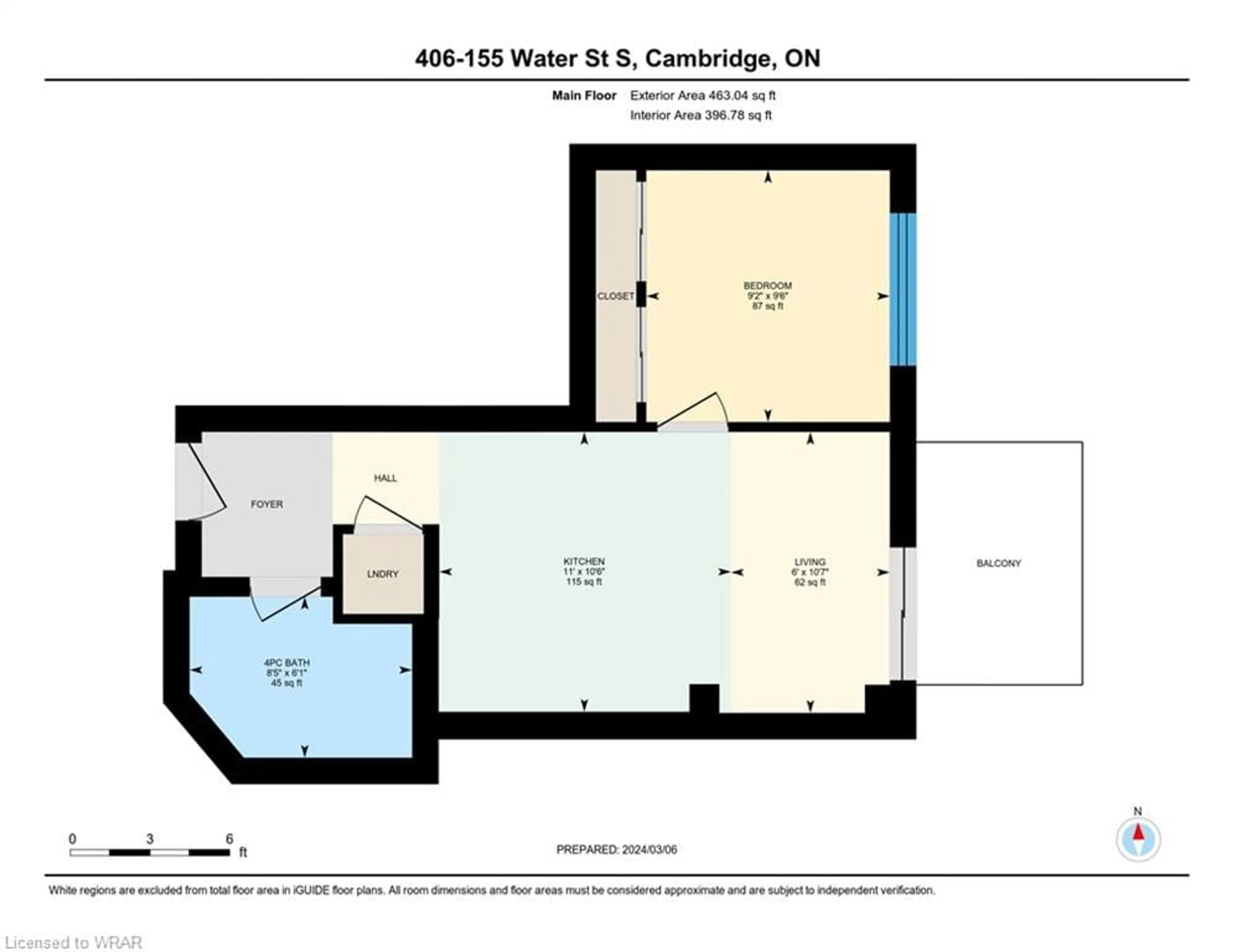 Floor plan for 155 Water St #406, Cambridge Ontario N1P 0A7